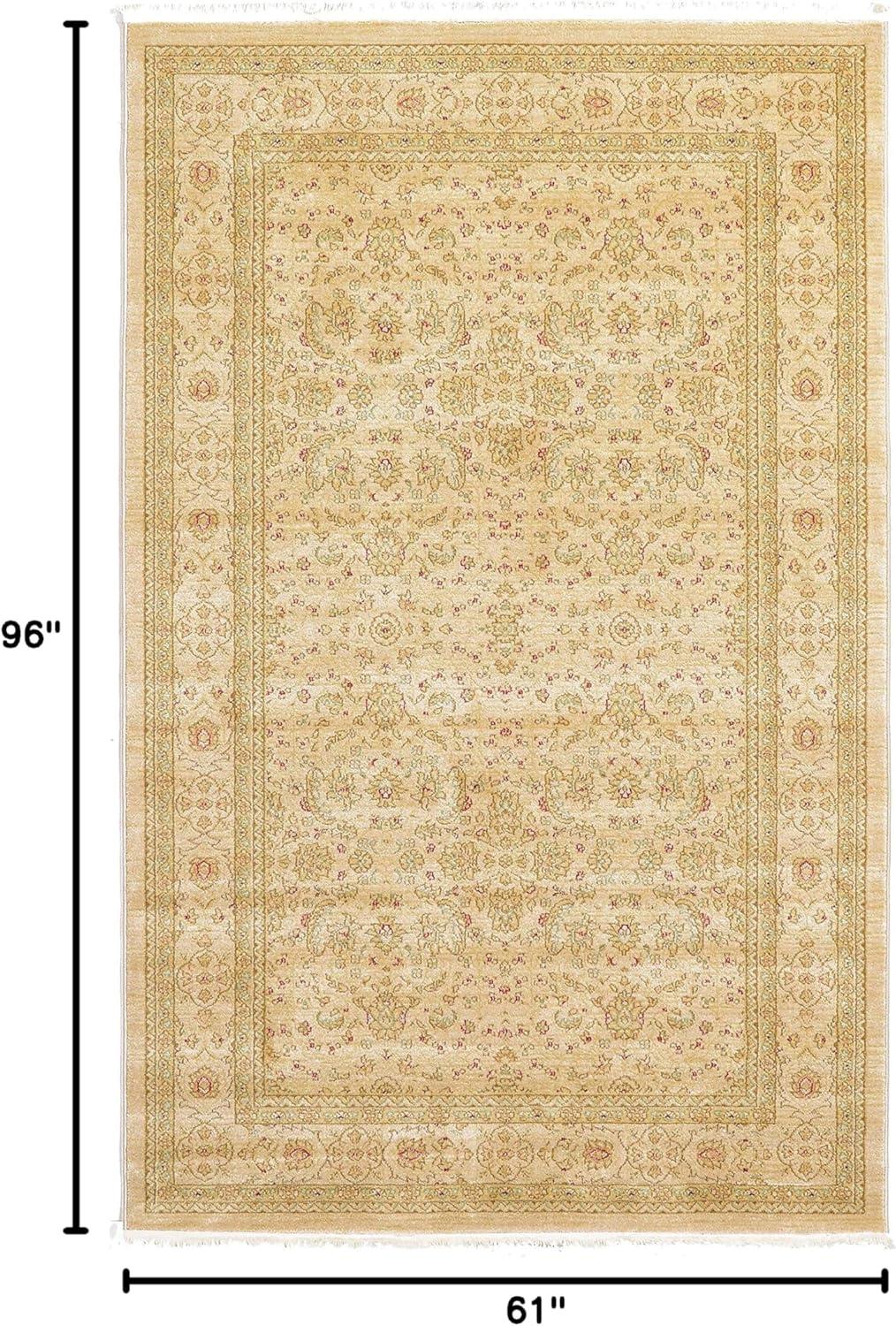 Unique Loom Floral Traditional Area Rugs, Beige