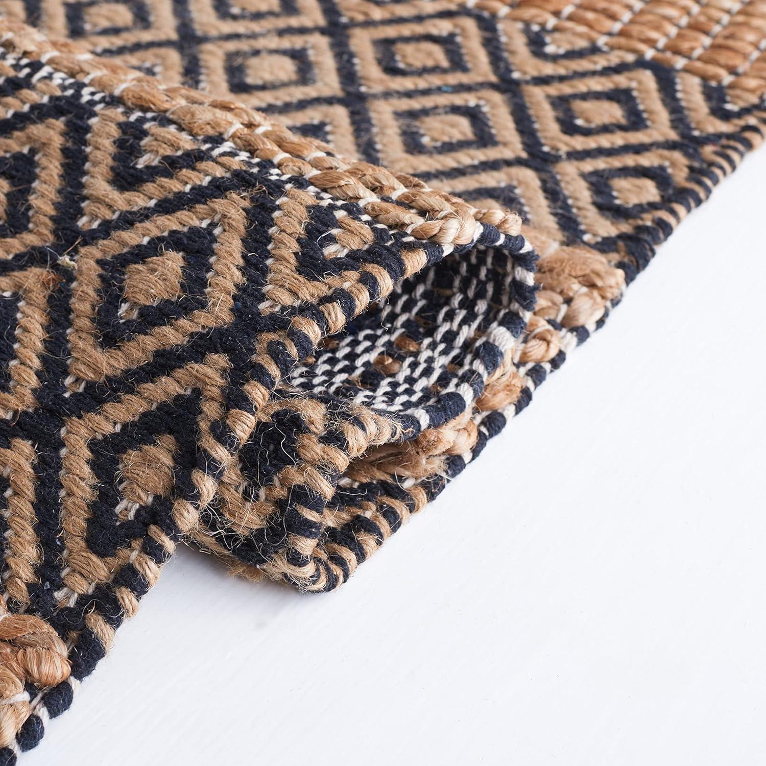Natural Fiber NFB653 Power Loomed Area Rug - Black/Natural - 3'x5' - Safavieh.