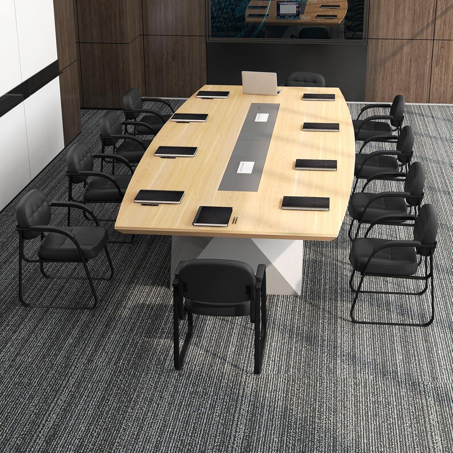 YYAo Waiting Room Chairs,Reception Chairs,Waiting Conference Room Guest Chairs,Waiting Room Chair Set of 2 Reception Chairs with Sled Base and Padded Arm Rest-Black