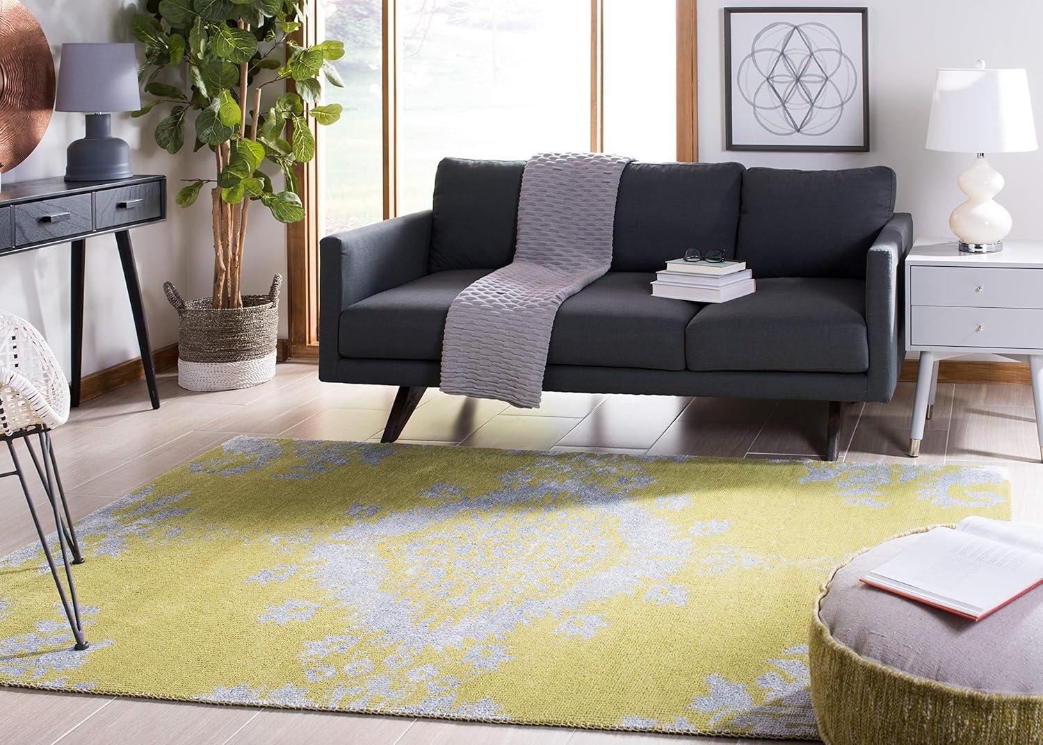 Stone Wash STW235 Hand Knotted Indoor Area Rug - Chartreuse - 5'x8' - Safavieh