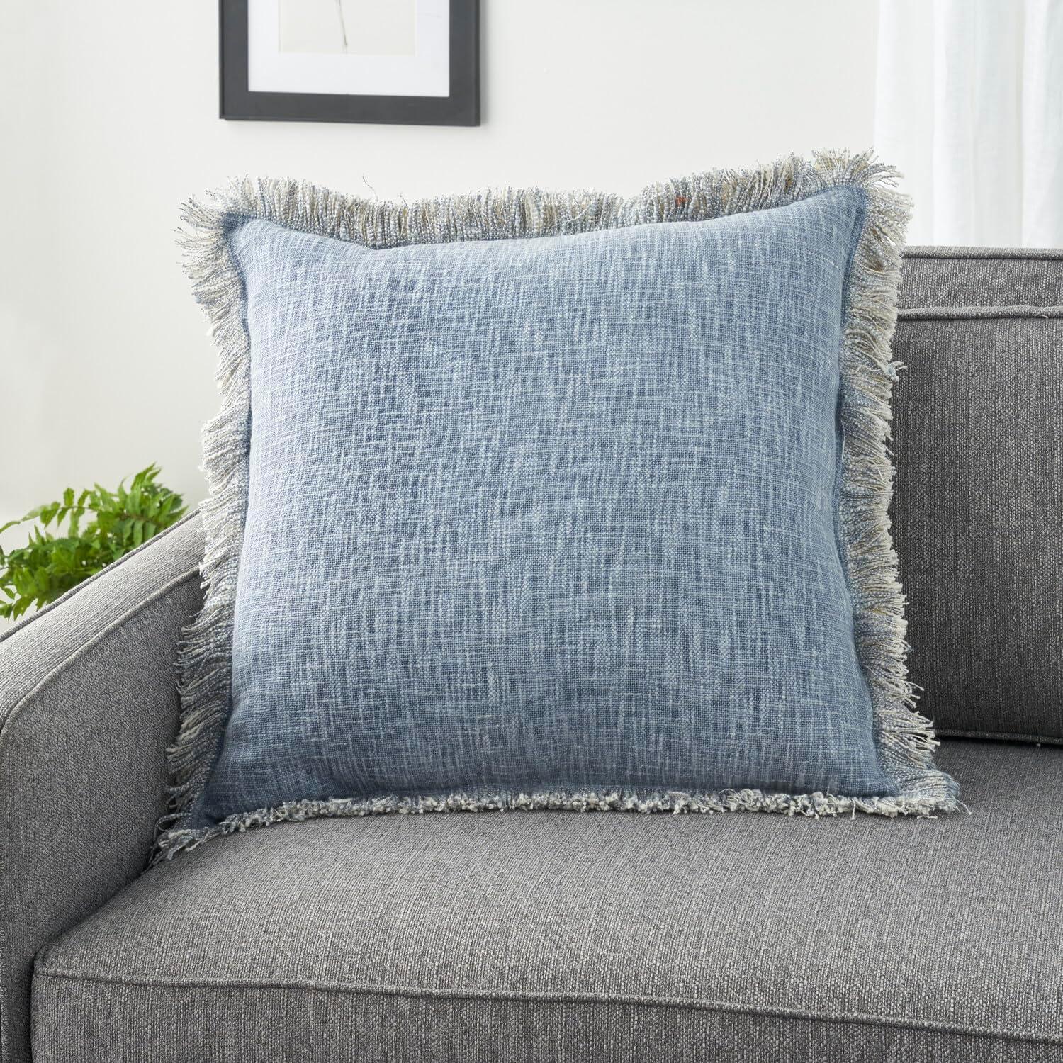 Nicolecurtis Fringed Cotton Throw Pillow