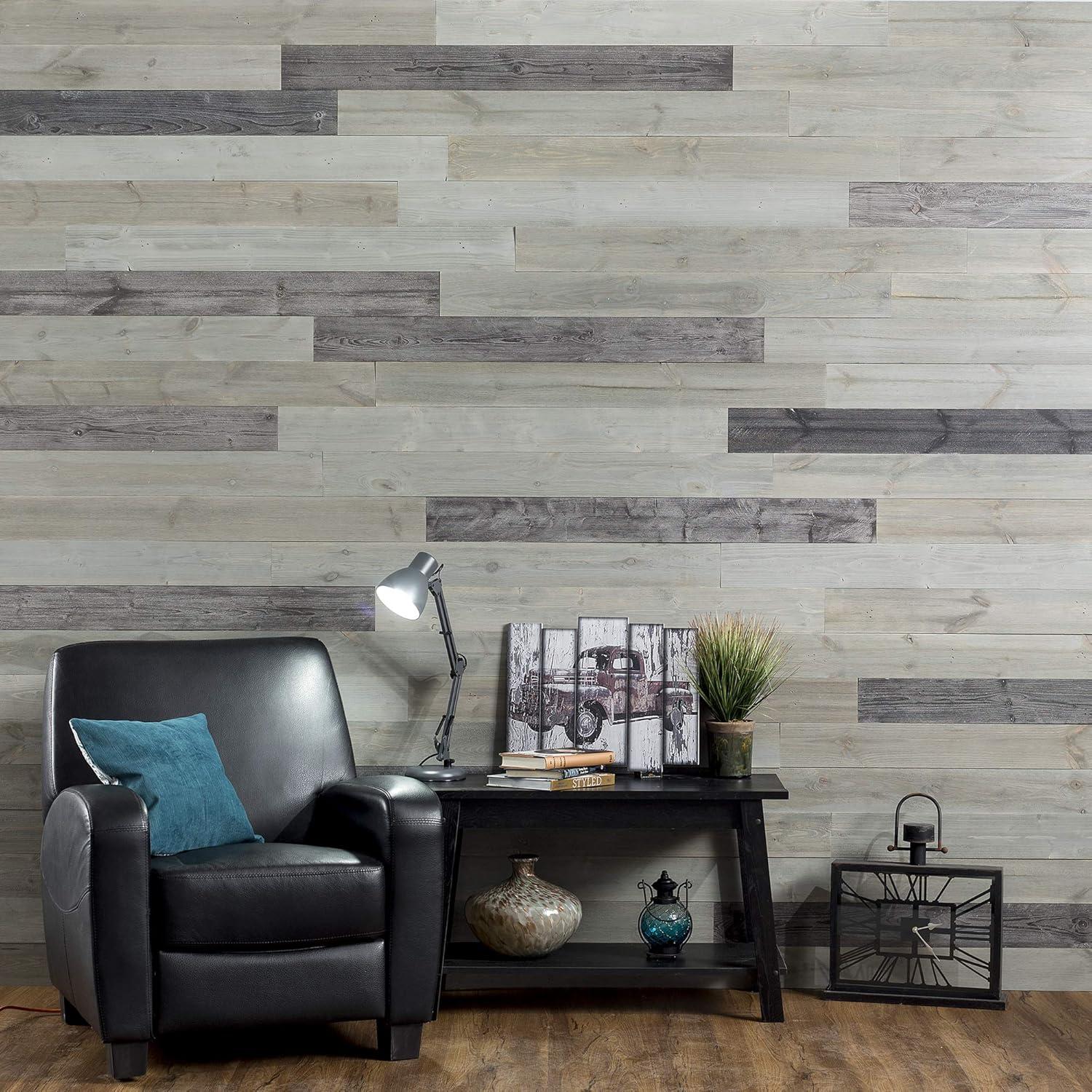 Rustic Grove Wood Planks (Mixed Gray-Dark)