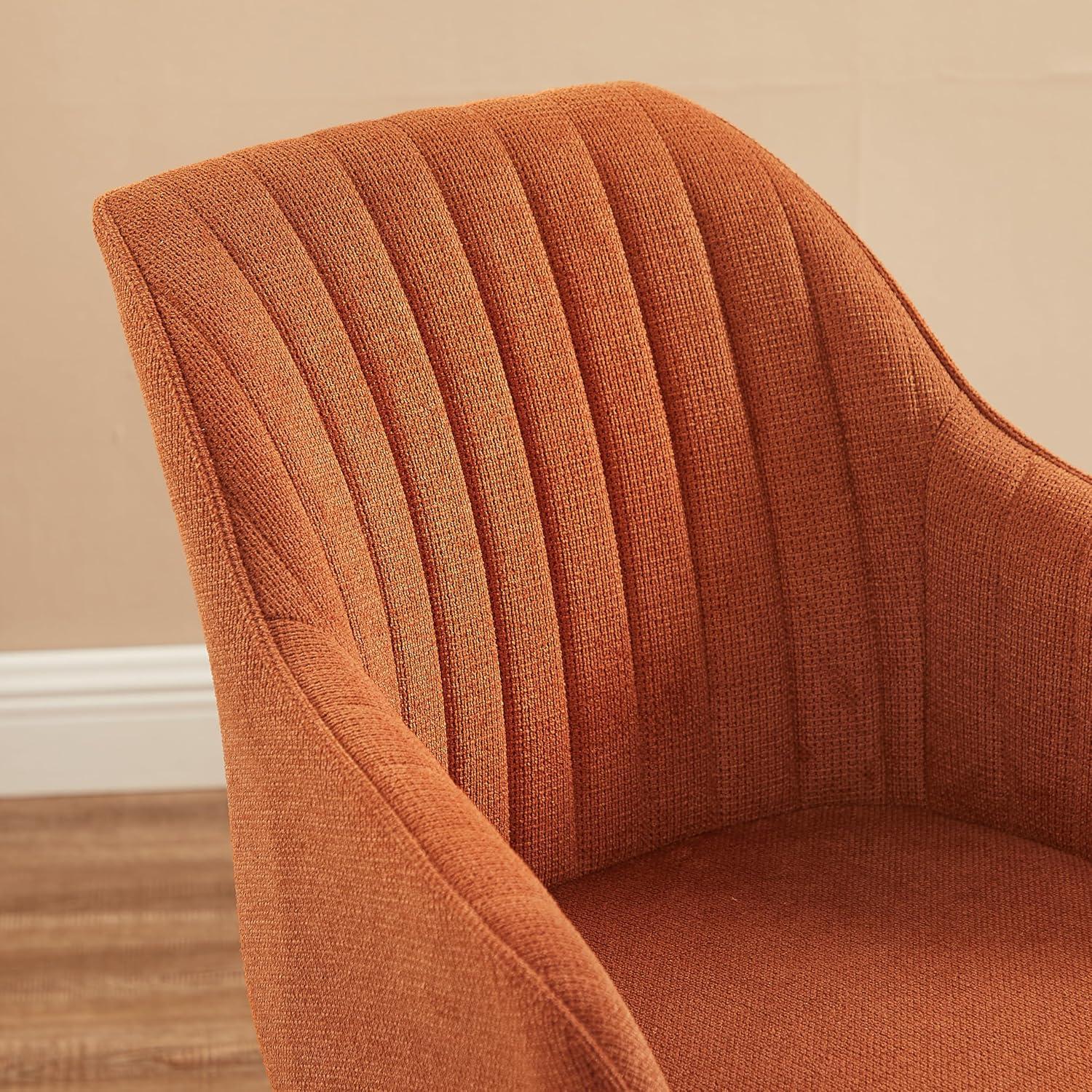 Art Leon Modern Swivel Fabric Accent Desk Chair with Beech Wood Legs, Yellow