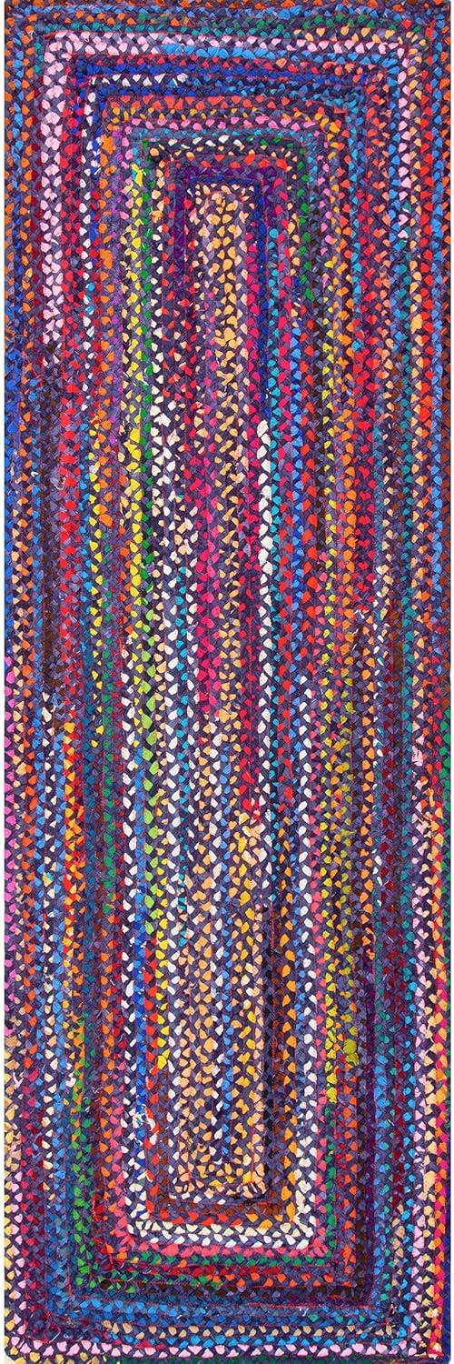 Nuloom Tammara Bohemian Hand Braided Indoor Area Rug, Runner 2' 6" x 10', Blue
