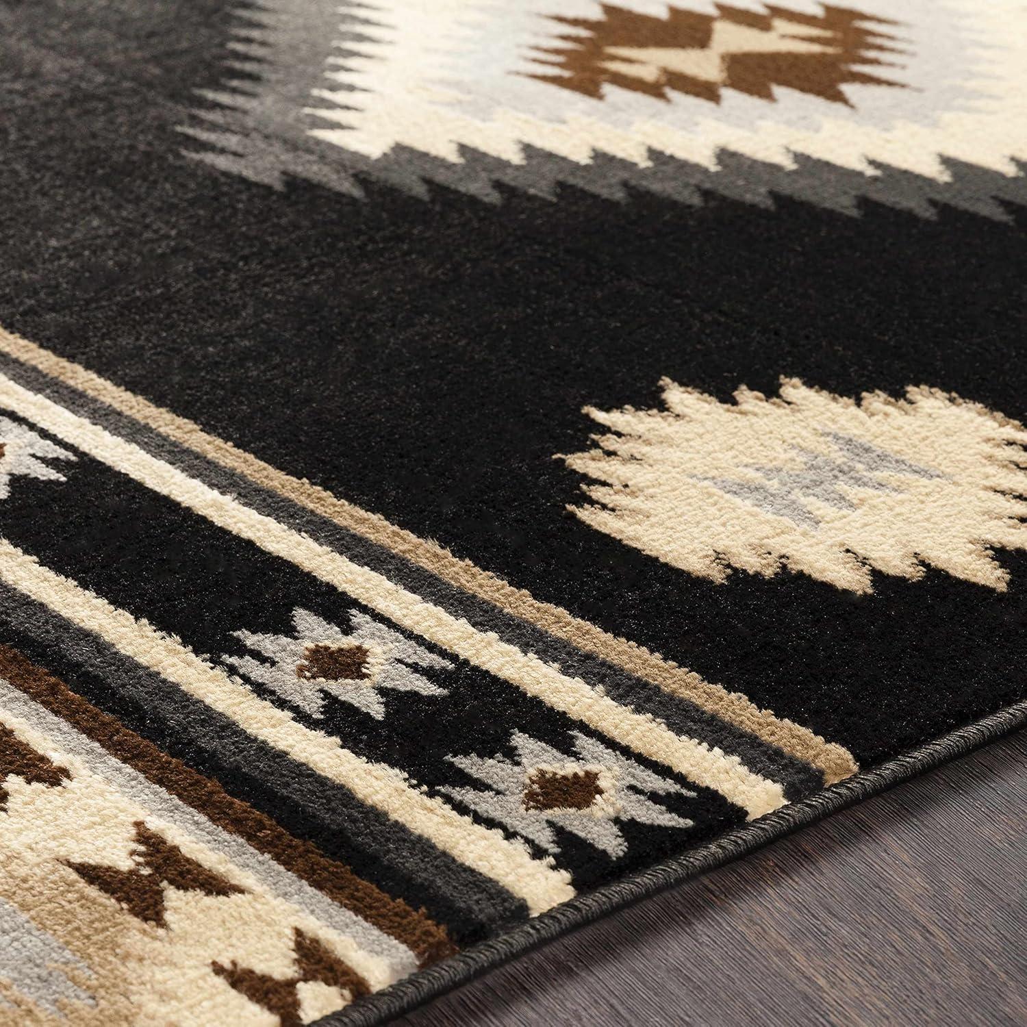 Hauteloom Rectangle Area Rug Black