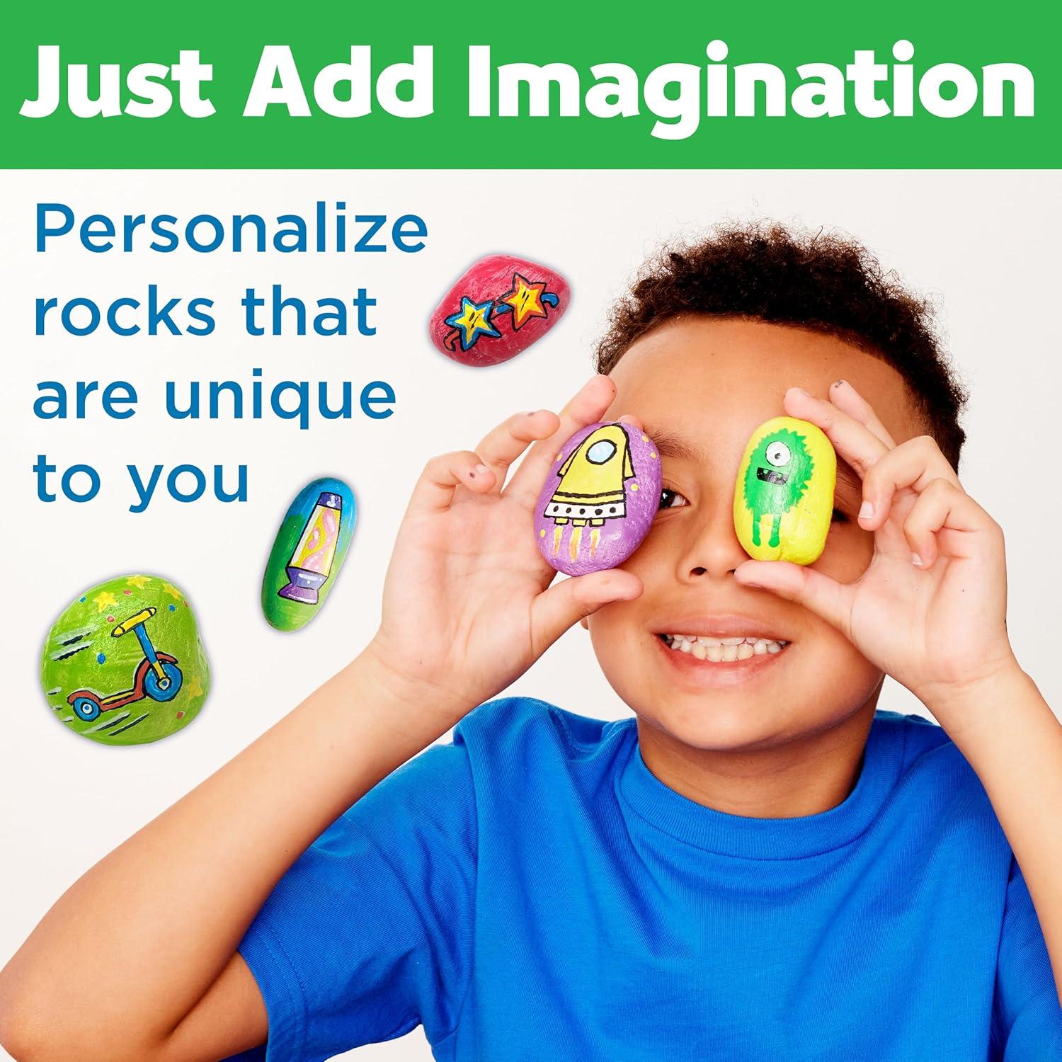 Hide & Seek Rock Painting Kit - Creativity for Kids: Paints, Stickers, Rocks, Brush, Craft Activity for Ages 6+