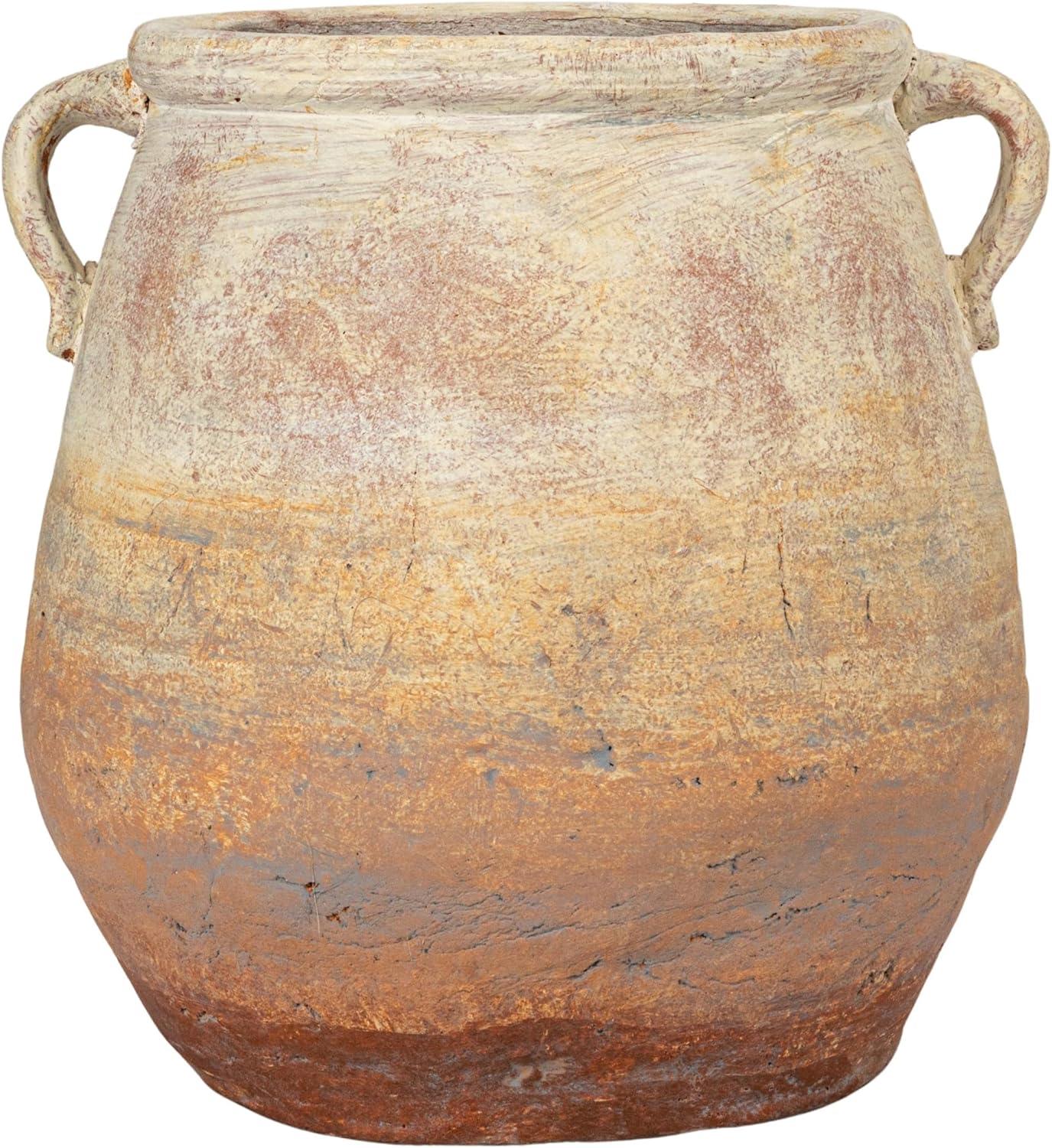 Creative Co-Op Whitewashed Terra-cotta Urn