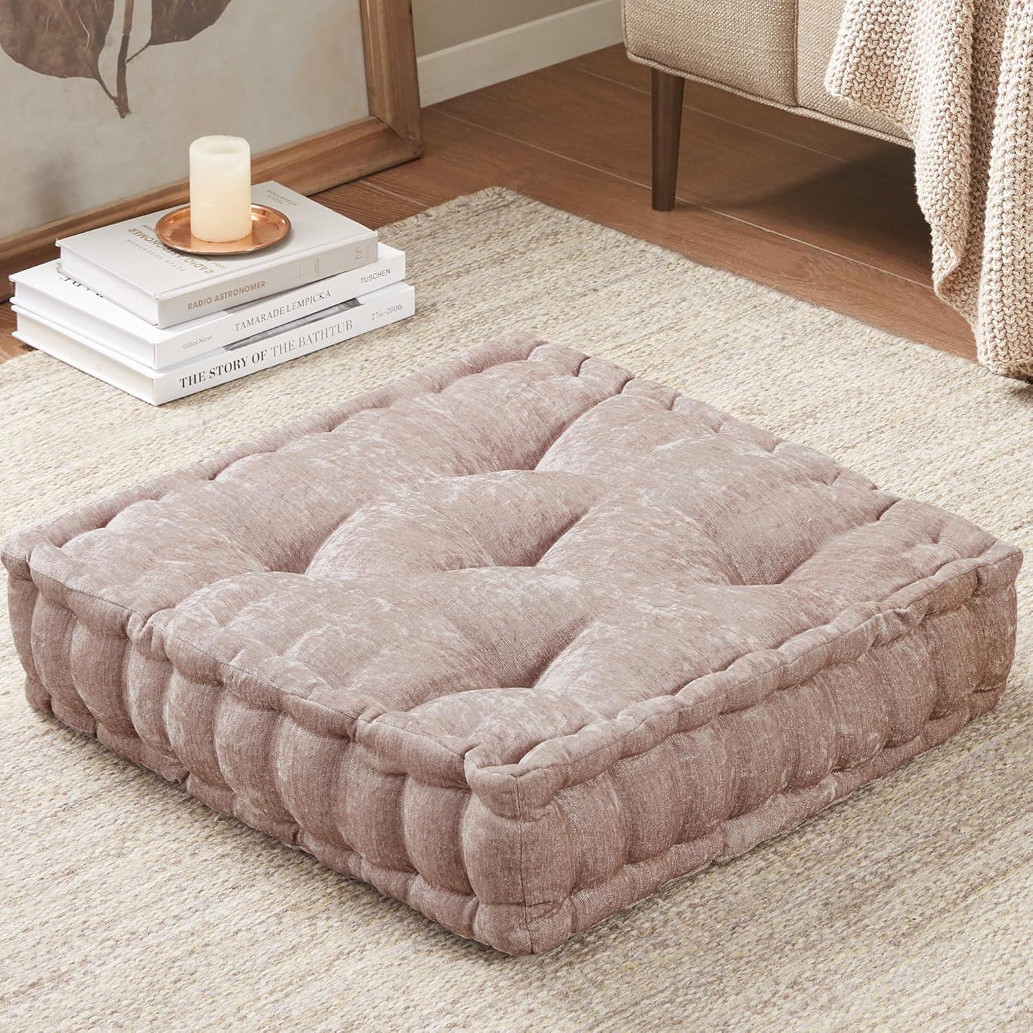 Intelligent Design Azza Poly Chenille Square Floor Pillow Cushion