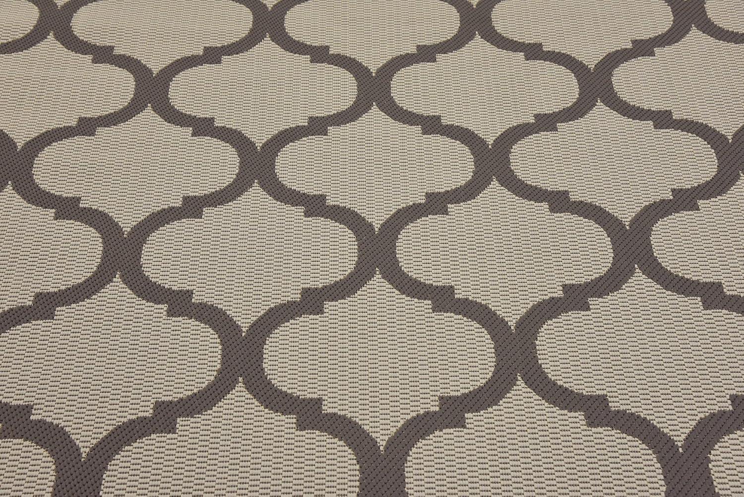 Unique Loom 6' 1 x 6' 1 Square Gray Outdoor Trellis Moroccan Area Rug