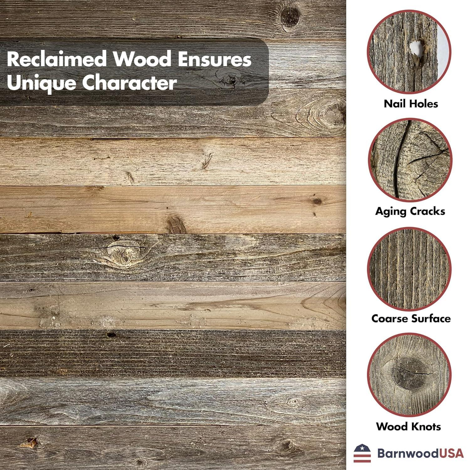 BarnwoodUSA | Rustic Barnwood Canvas Frame | For Oil Paintings & Wall Art | Natural Weathered Gray | 16" x 20"