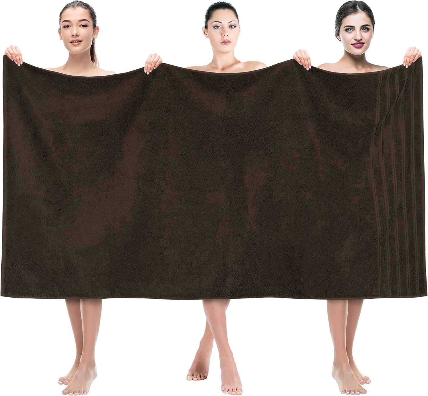 American Soft Linen Luxury 35x70 Jumbo Large Bath Towel, 100% Cotton Turkish Bath Towel Sheet, Brown