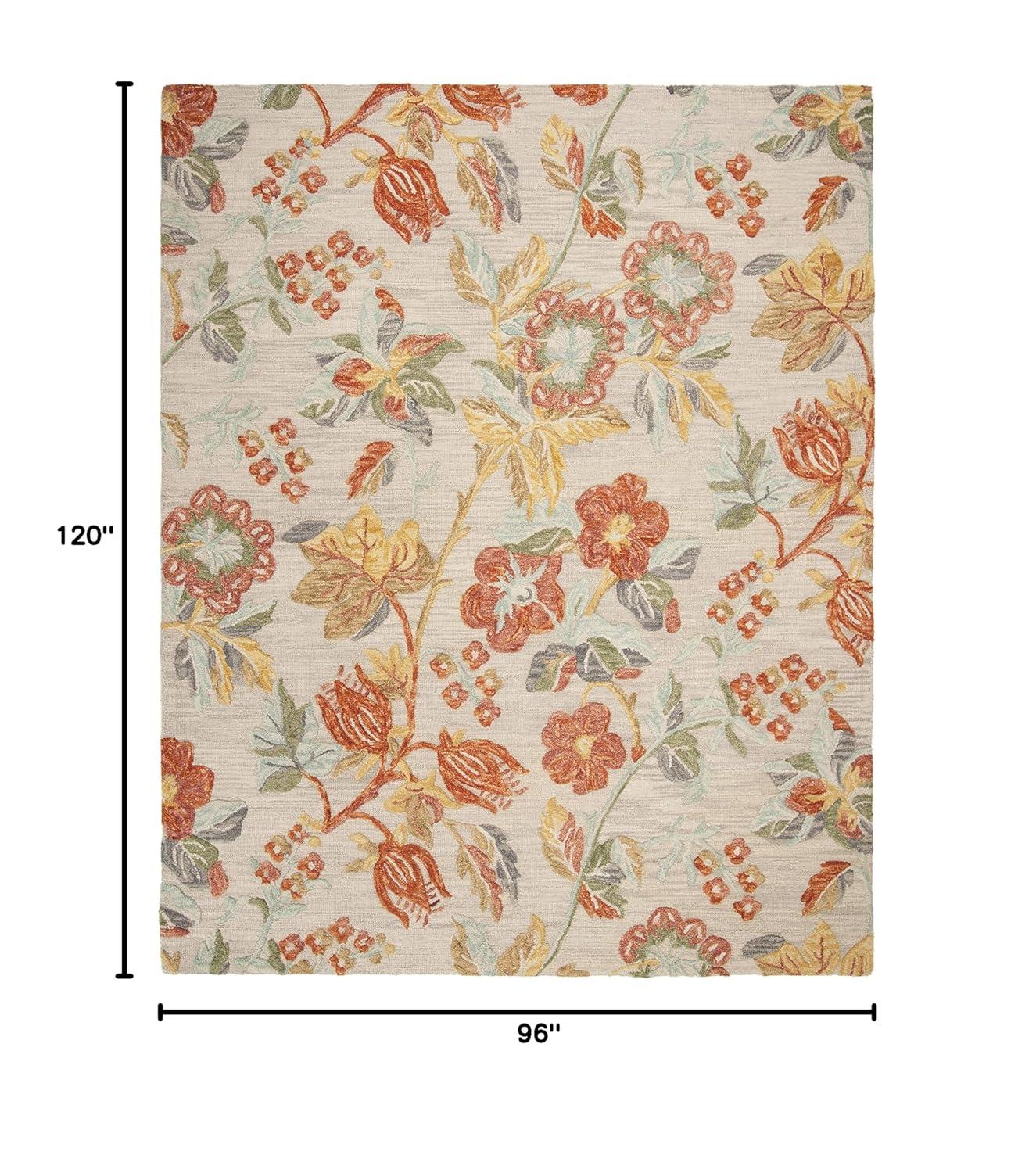 Blossom BLM458 Hand Tufted Area Rug - Grey/Red - 8'x10' - Safavieh.