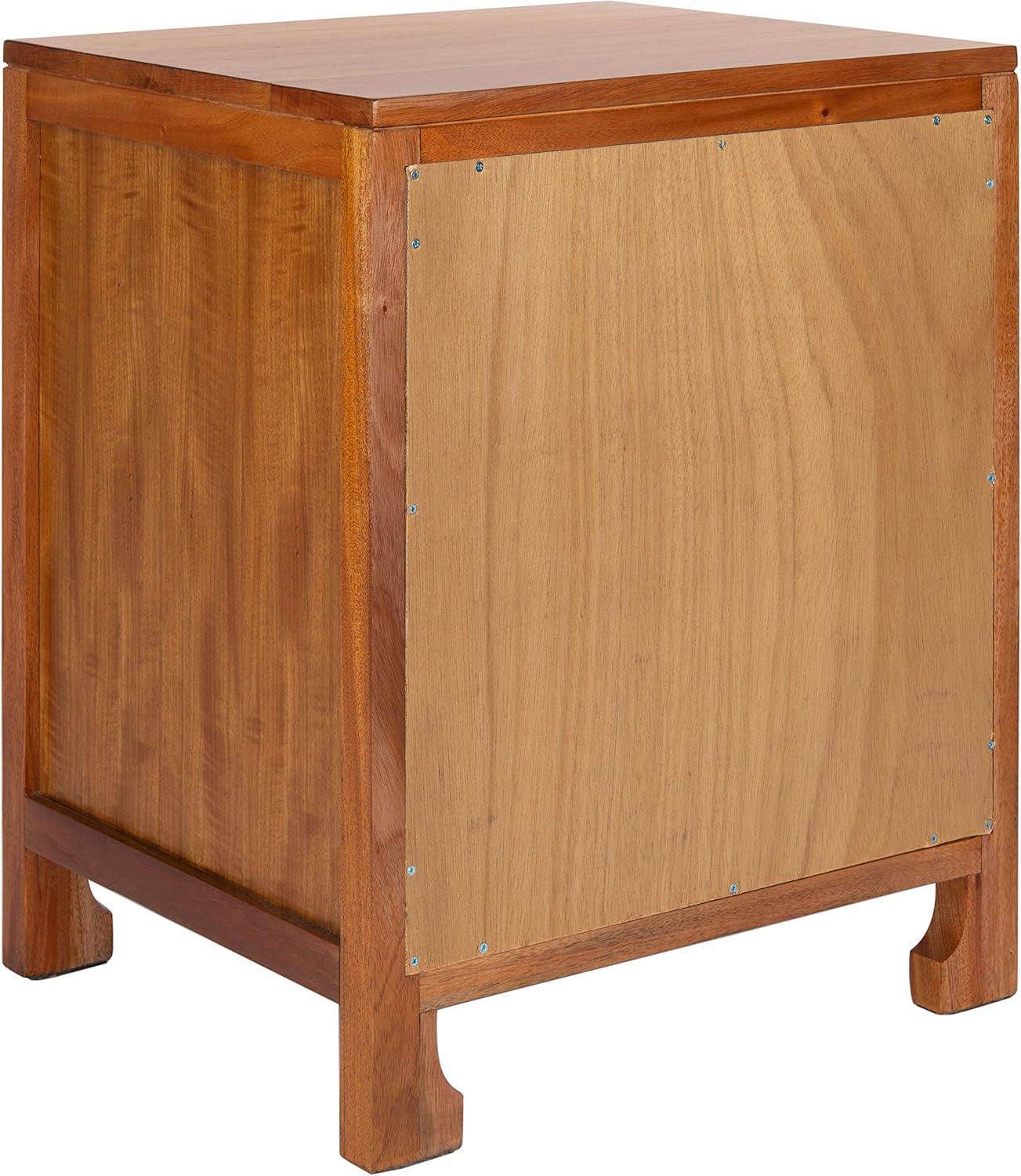 SAFAVIEH Dave Coastal 1 Drawer 1 Door Nightstand, Natural