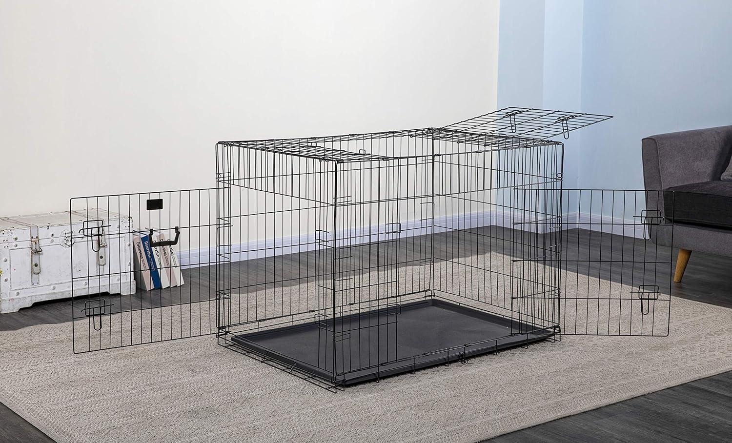Go Pet Club Metal Collapsible Pet Crate with 3 Doors