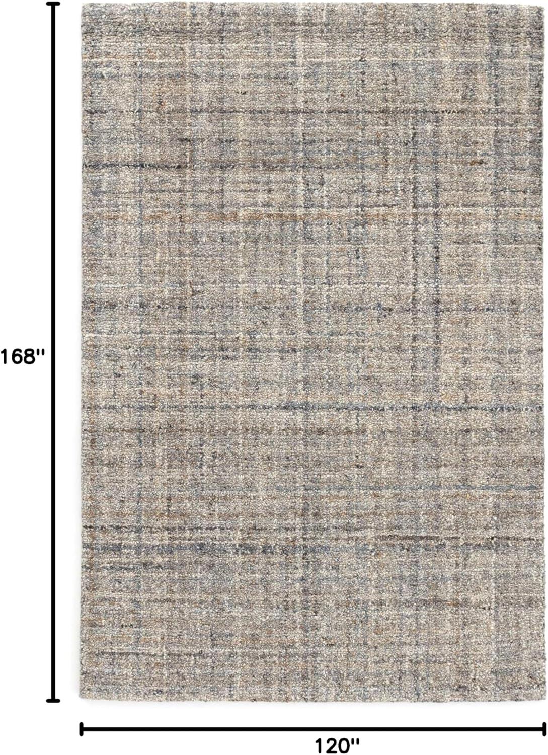 Harris Blue/Brown Hand Micro Hooked Wool Rug