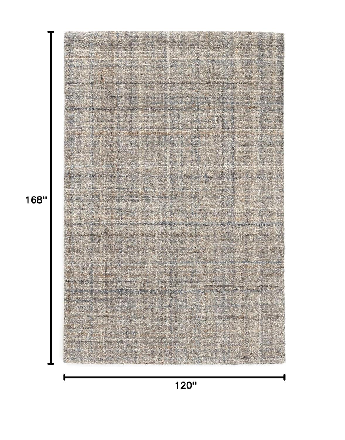 Harris Blue/Brown Hand Micro Hooked Wool Rug