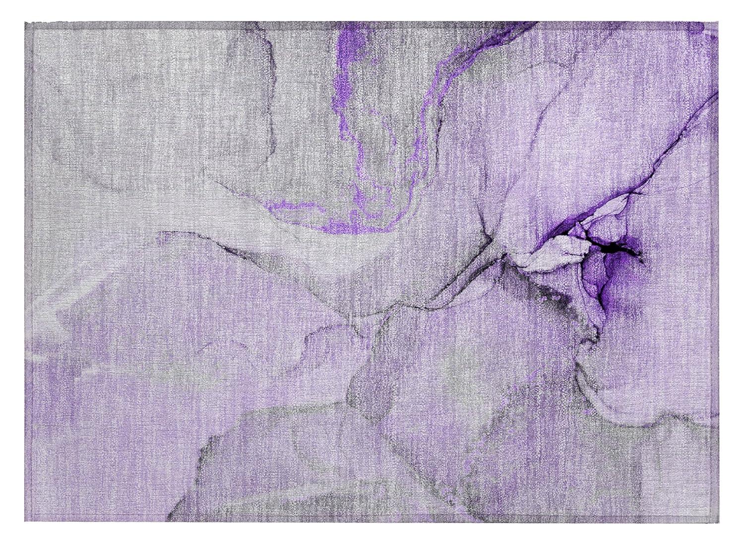 Addison Rugs Chantille Indoor/Outdoor Transitional Watercolors Purple Washable Rectangle Rug, 1'8" x 2'6"