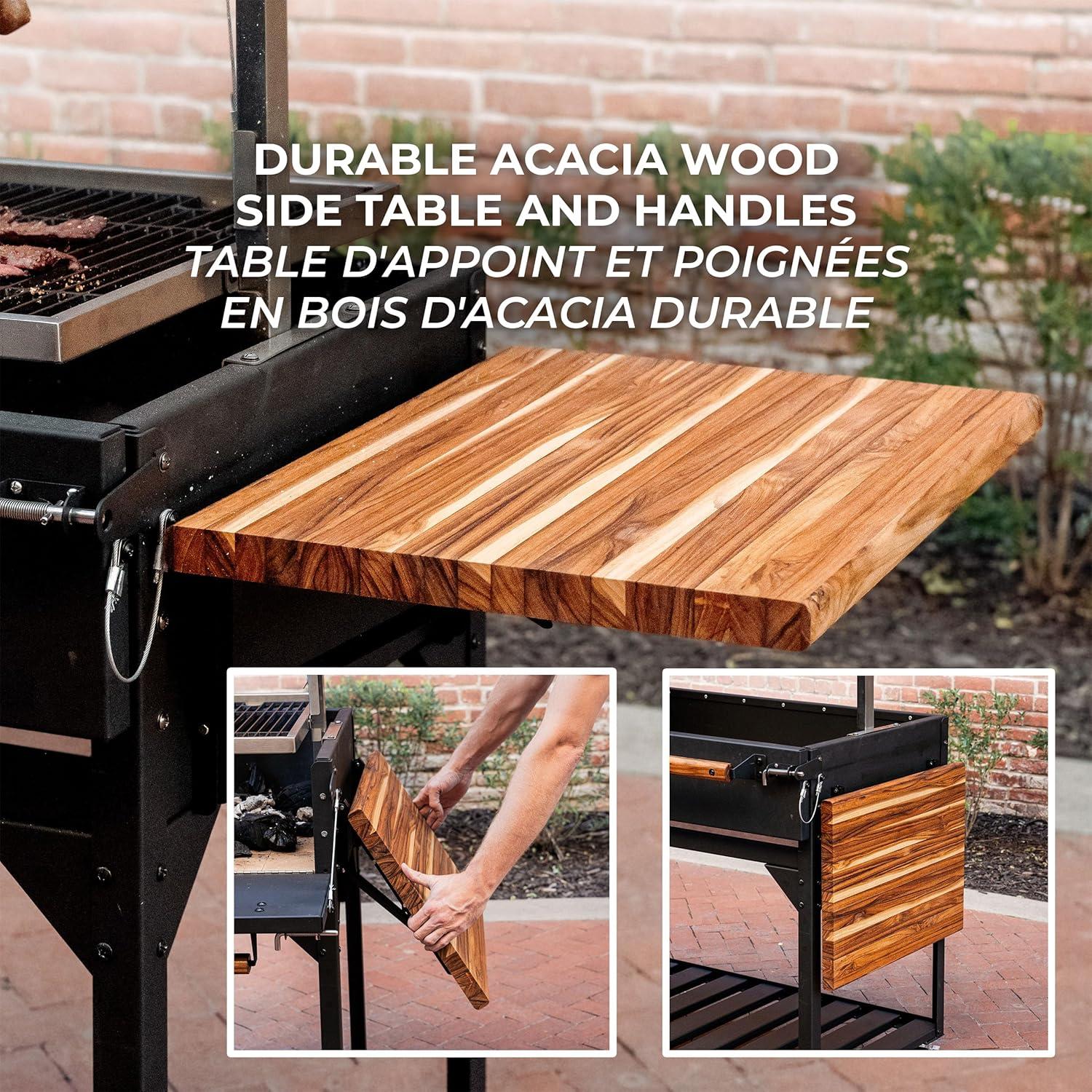 Backyard Discovery Argentine Santa Maria Heritage Wood Fire & Charcoal Steel BBQ Grill with Fire Bricks and Adjustable Grates