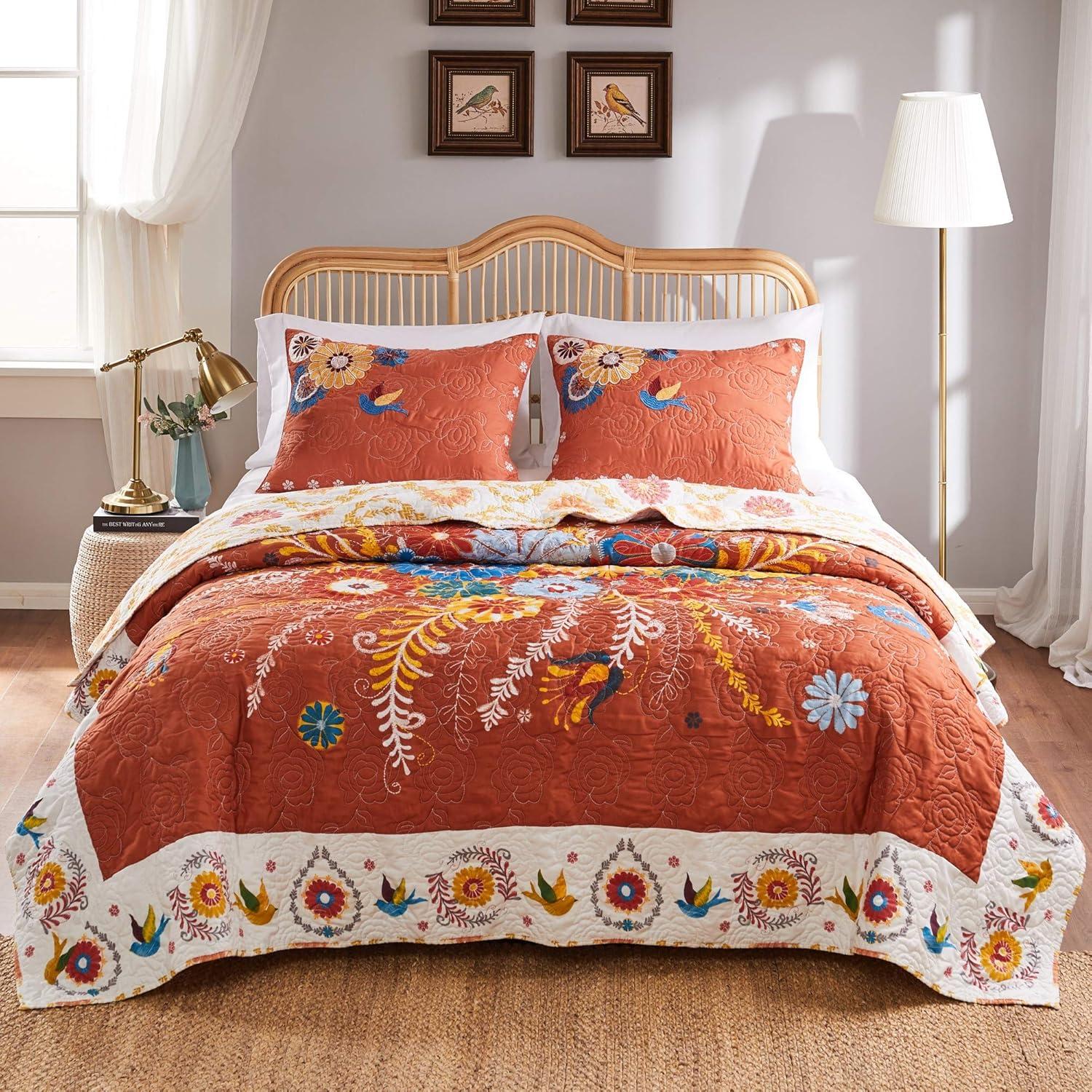 Barefoot Bungalow Topanga Floral Reversible Quilt Set