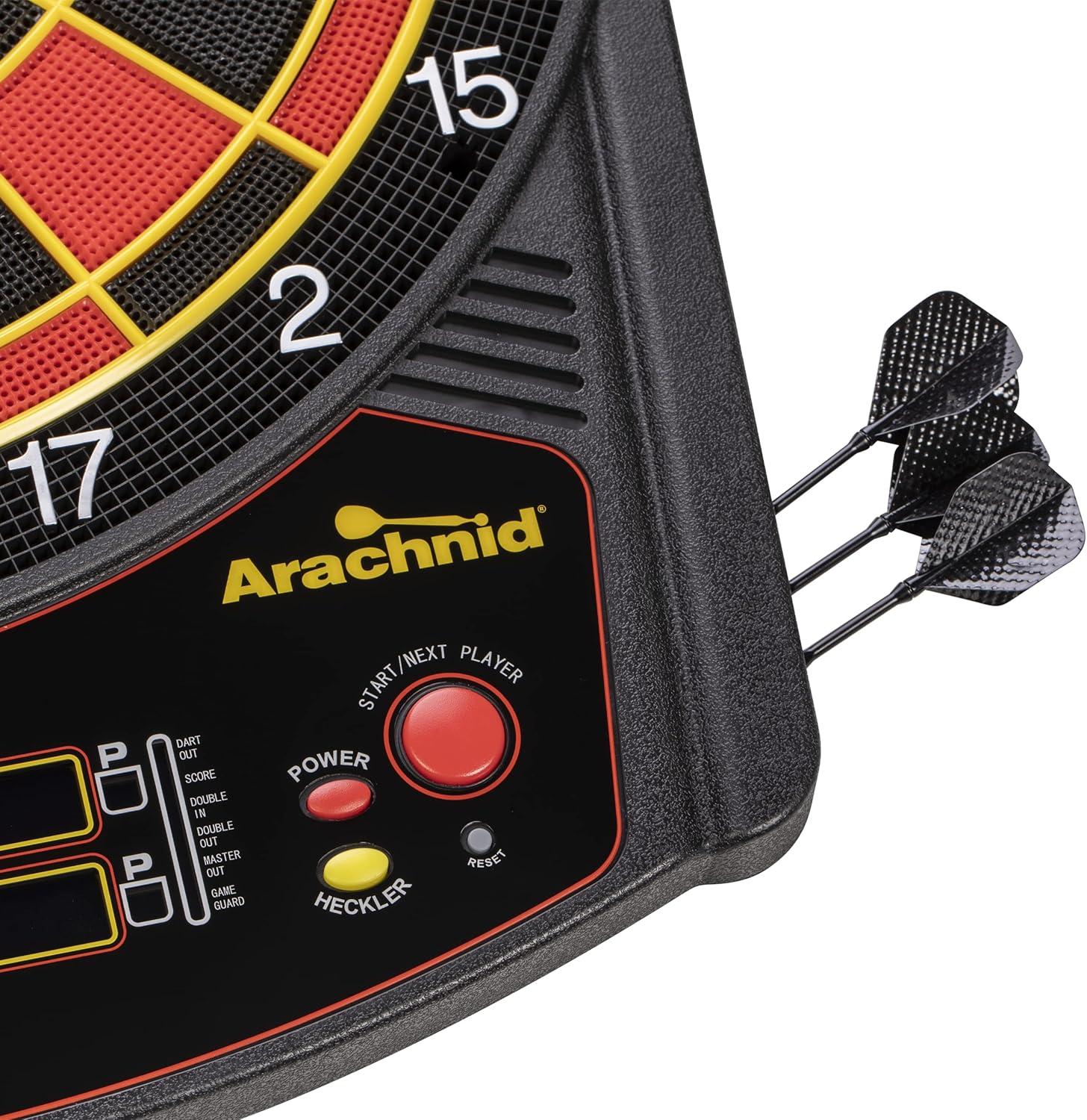 Arachnid Cricket Pro 450 Electronic Dartboard Featuring 31 Games with 178 Variations and Includes Two Sets of Soft Tip Darts