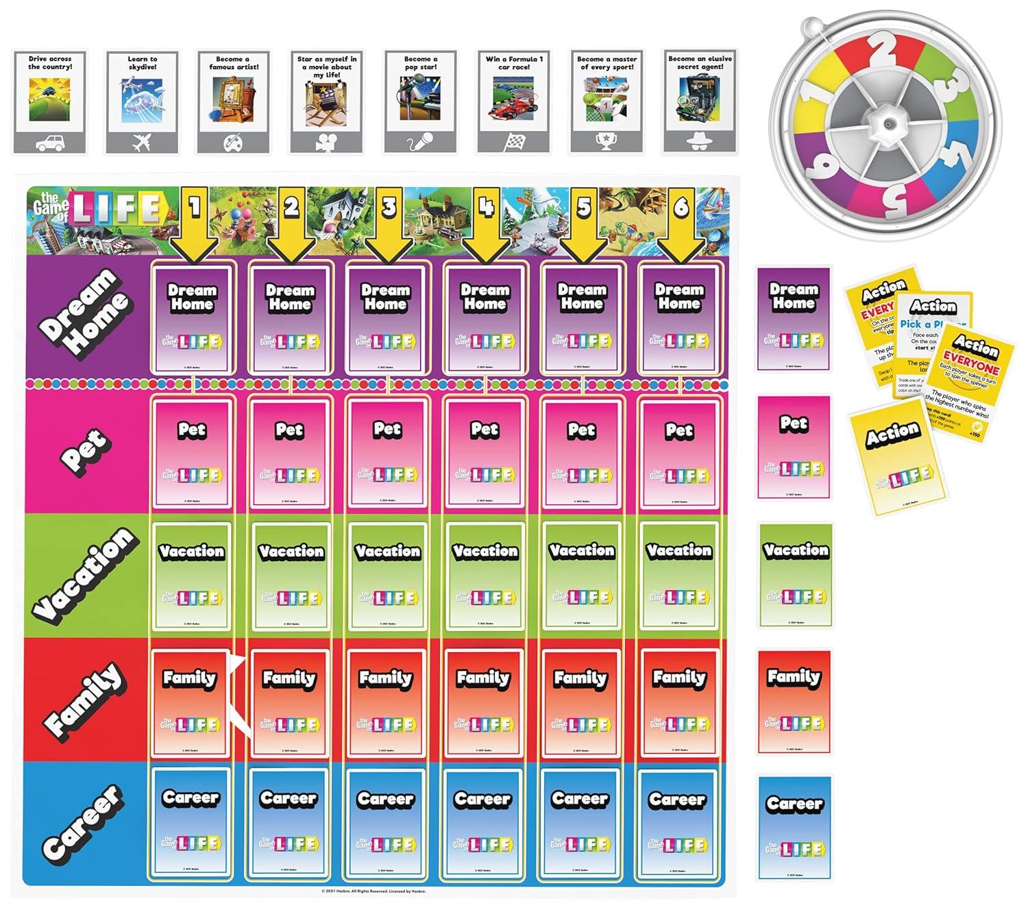 The Game of Life, Giant Edition Family Board Game Indoor/Outdoor Fun Game with Big Oversized Gameboard Cards Spinner, for Adults and Kids Ages 8 and Up