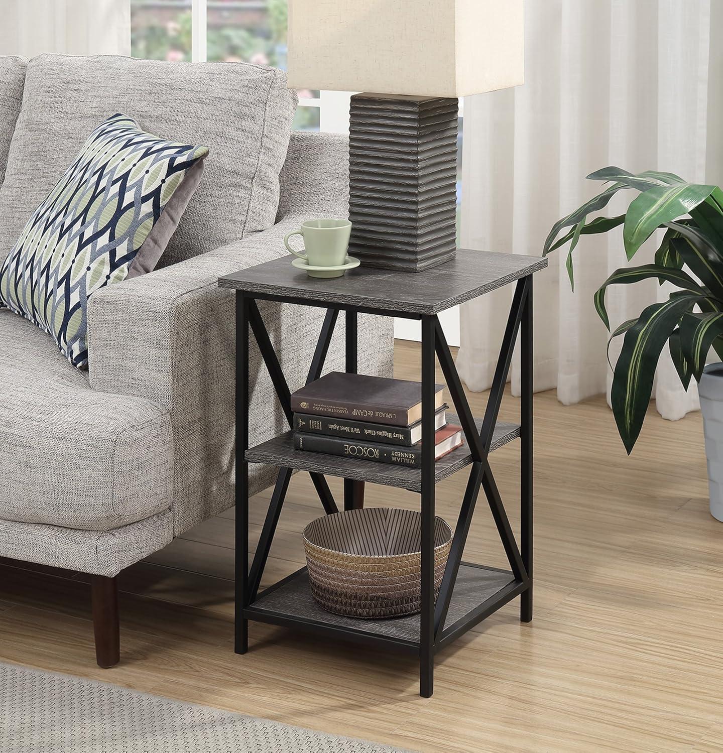 Tucson 3 Tier End Table, Weathered Gray