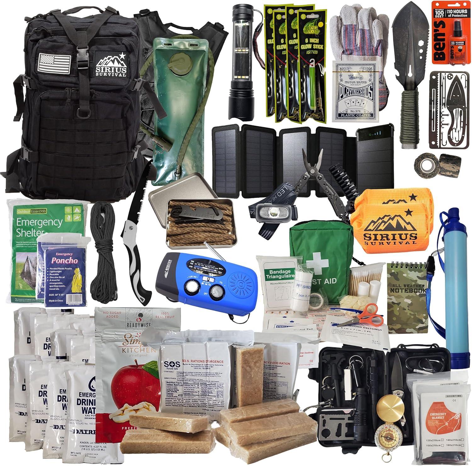 Sirius Survival Bug Out Bag - Premium Bugout Backpack Pre-Packed Survival Kit - Ultimate Bug Out Bag Backpack Survival Kit - Comprehensive Survival Bag - Go Bag Emergency Backpack - Digital Camo