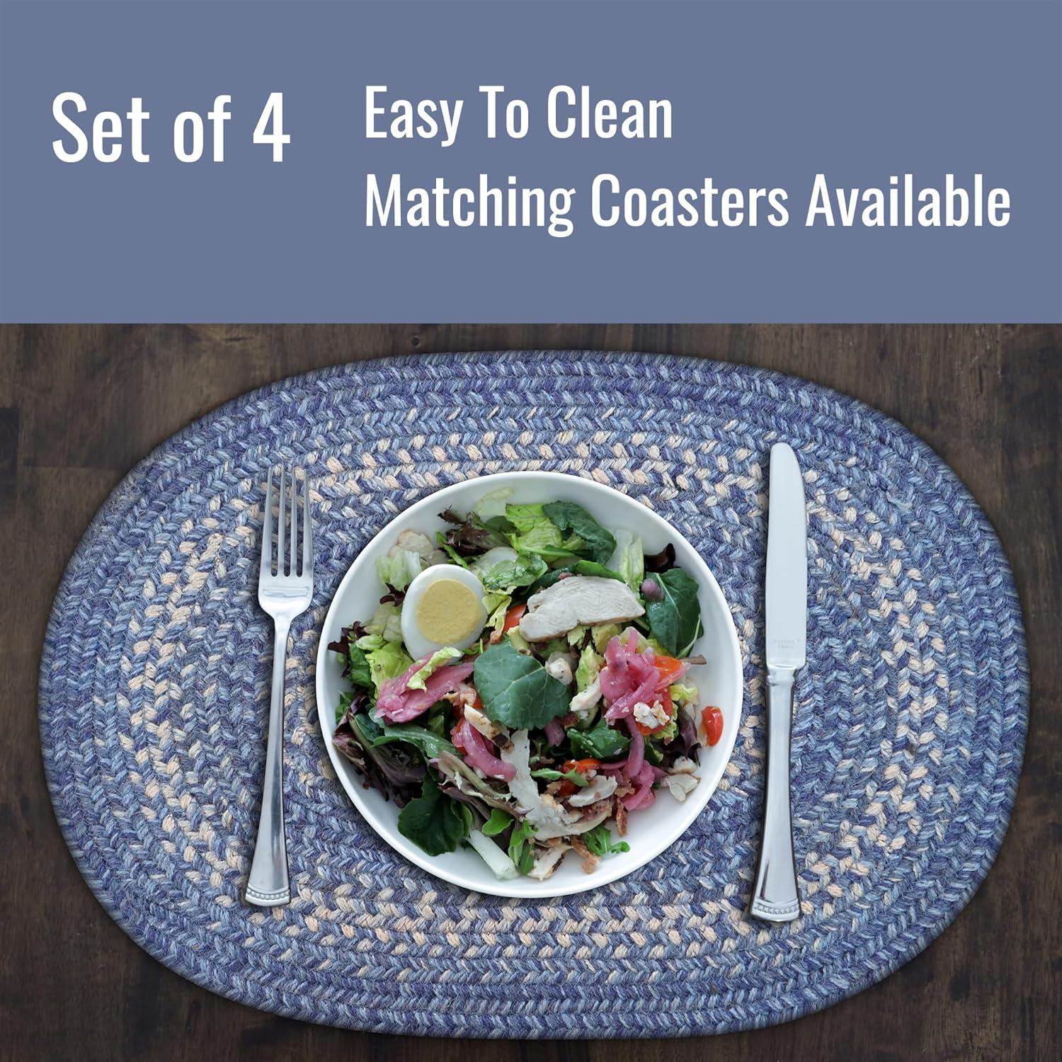 Homespice - Denim Blue Runner for Table 11x36 inches, a Long and Thick Table Runner to Use as a Coastal Style Dinner Table Runner - Handmade from Premium Jute - Reversible and Durable Braided Runner