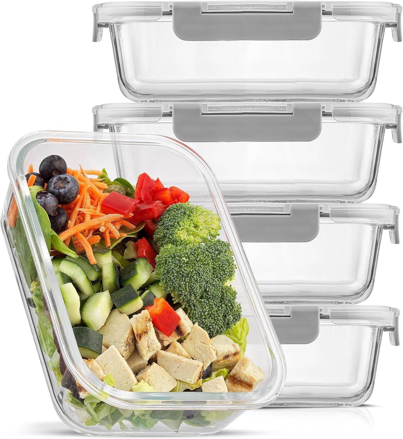 JoyJolt JoyJolt 10-Piece Glass Food Storage Container (Set of 5)