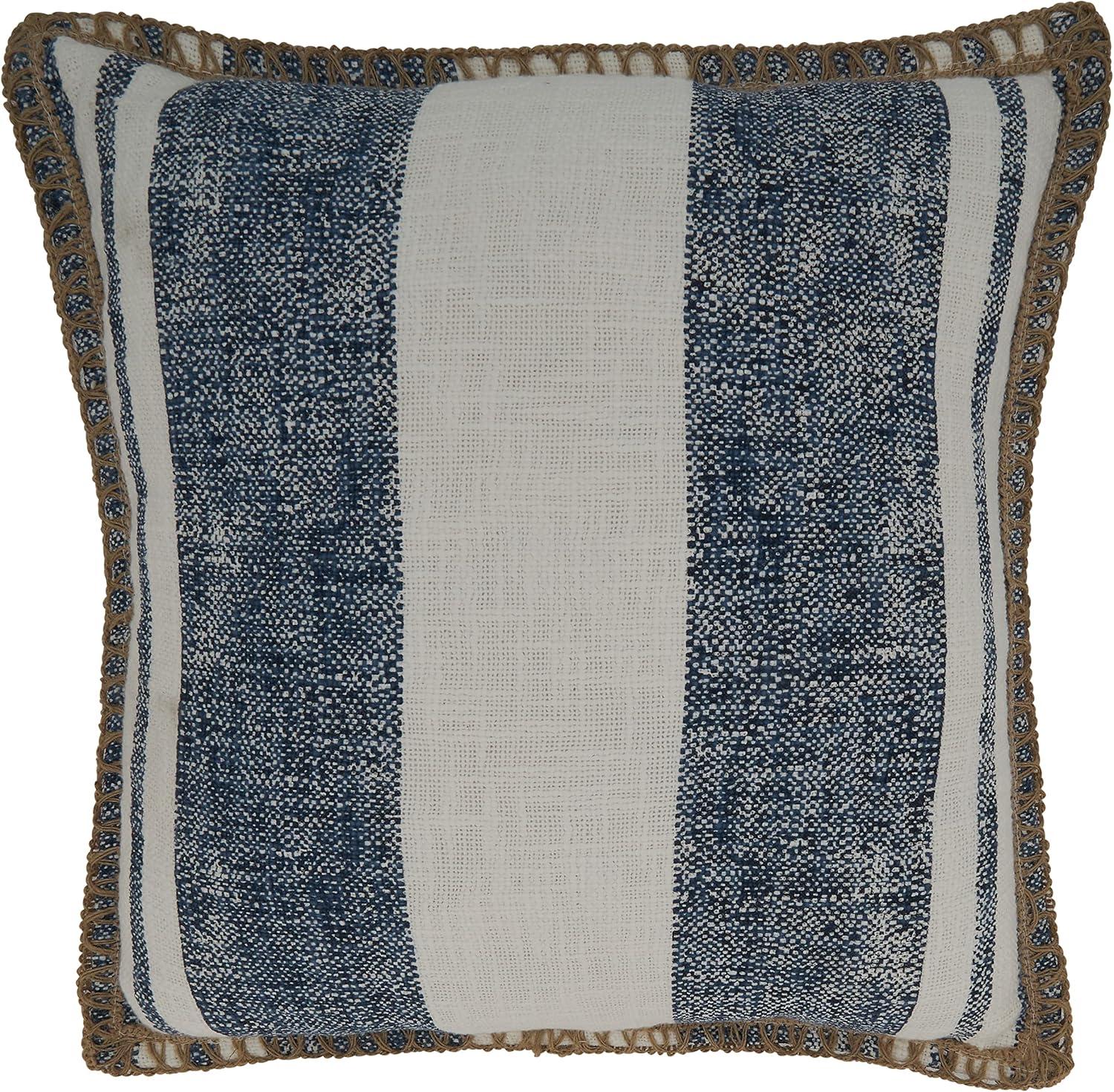 Saro Lifestyle Striped Whipstitch Throw Pillow With Poly Filling