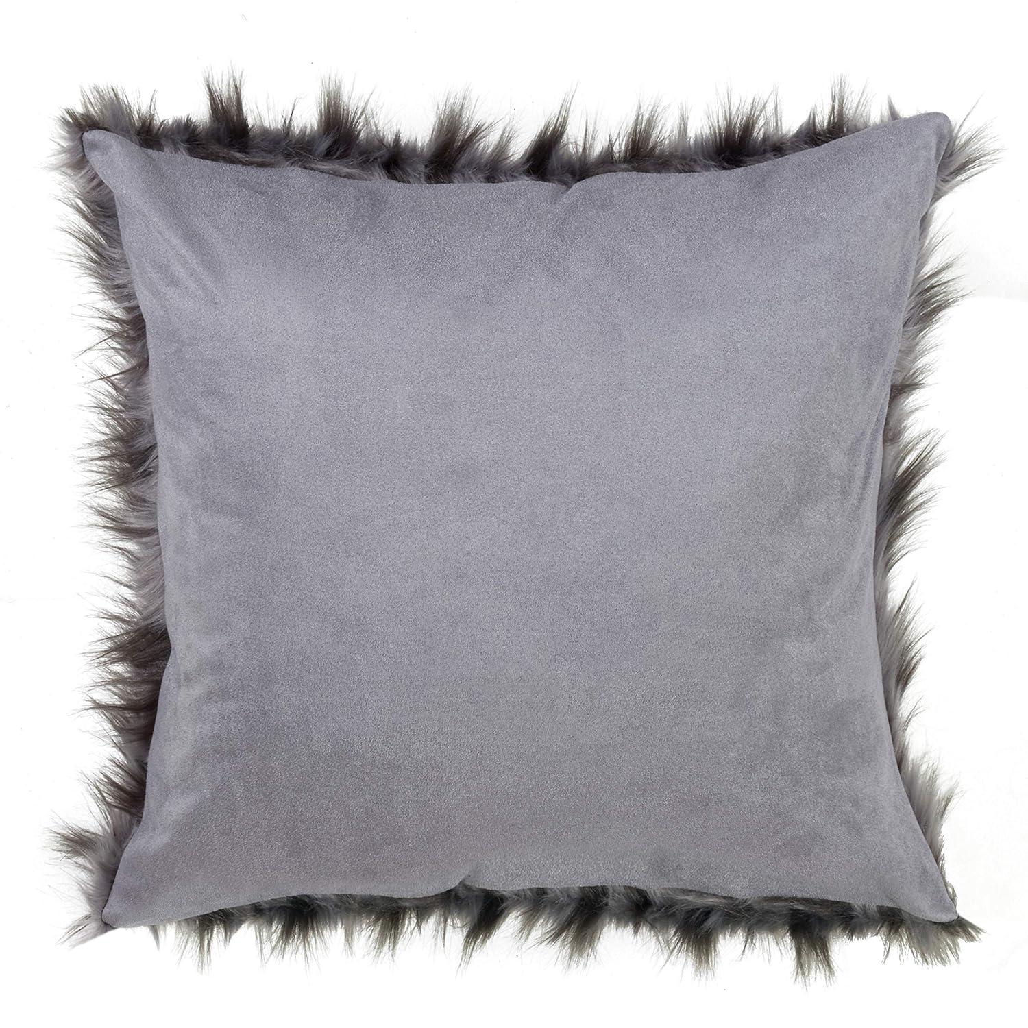 La Neve Collection Chevron Faux Fur Throw Pillow