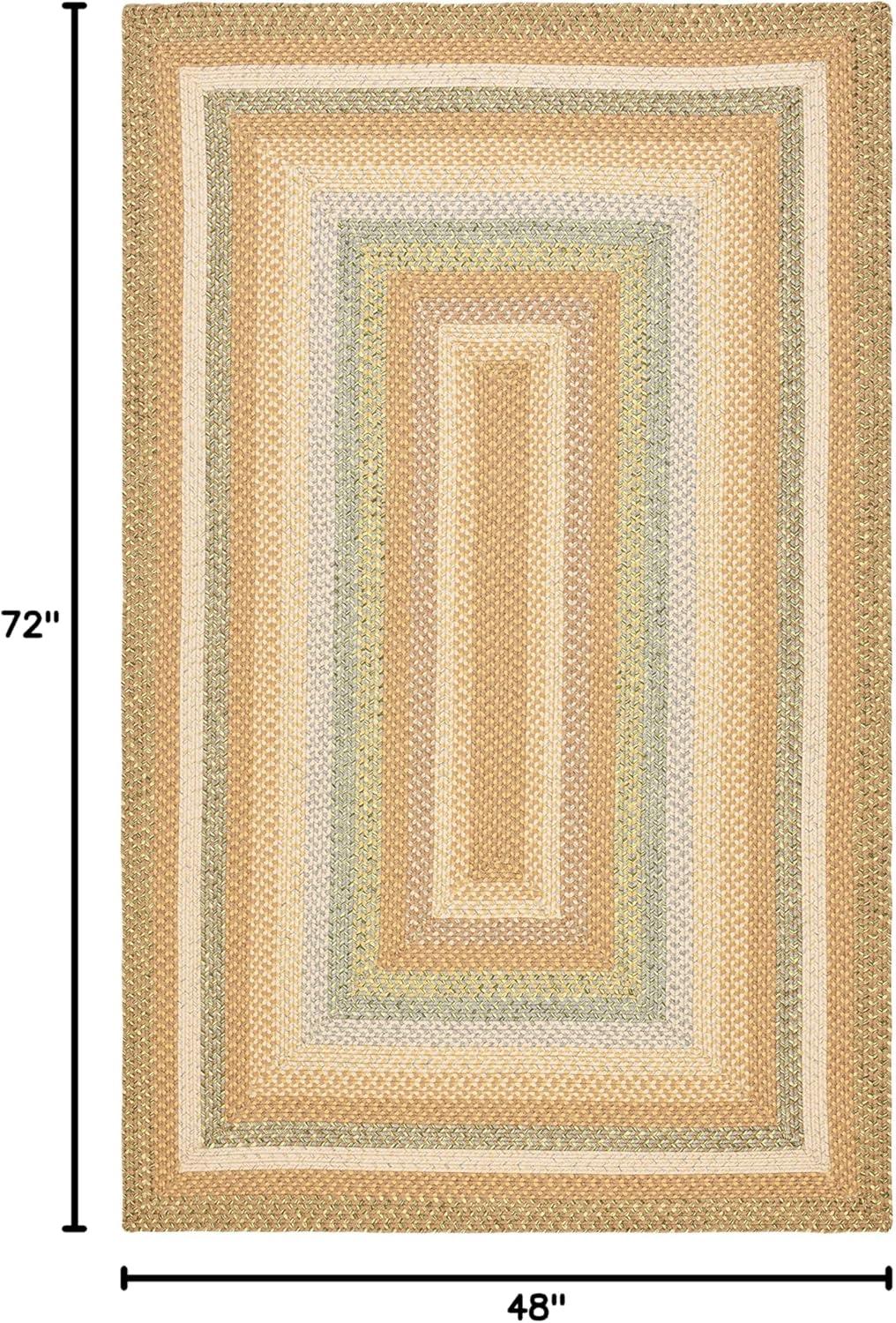 Braided BRD314 Hand Woven Area Rug - Tan/Multi - 4'x6' - Safavieh.