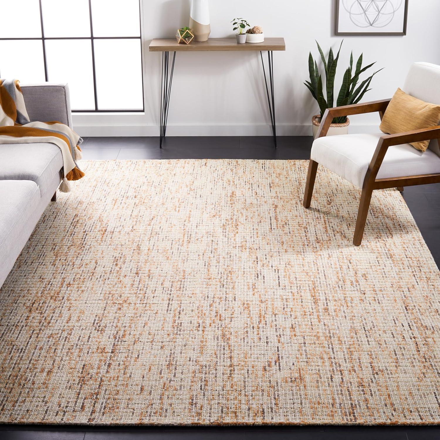 Abstract ABT468 Handmade Indoor Area Rug - Gold/Blue - 5'x8' - Safavieh