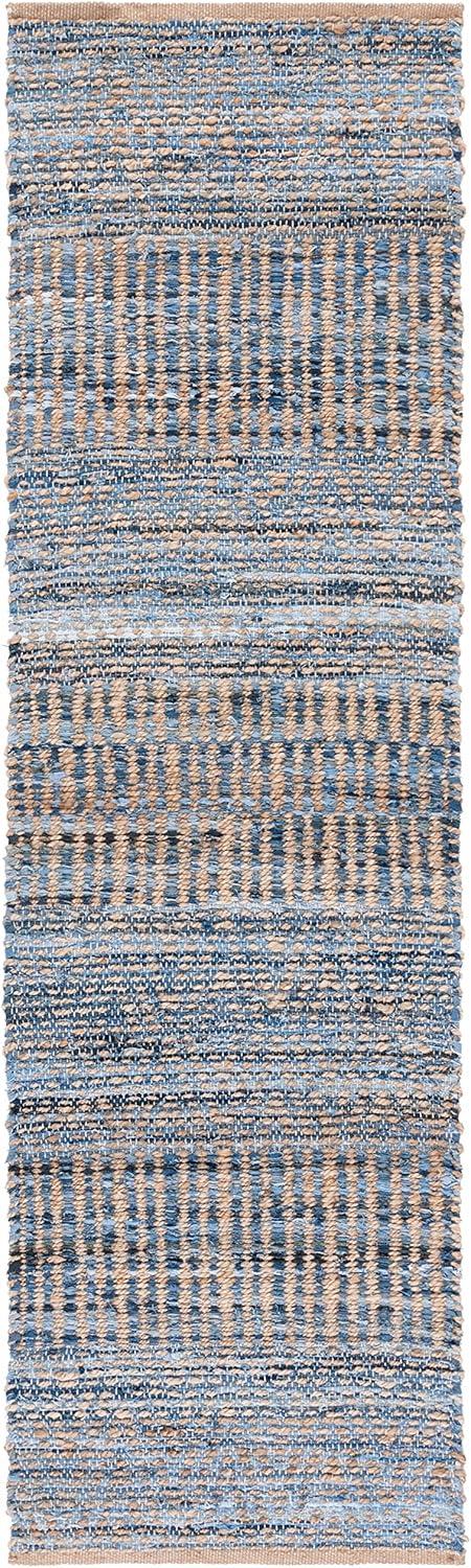 Cape Cod CAP353 Hand Woven Runner Rug - Natural/Blue - 2'3"x6' - Safavieh.