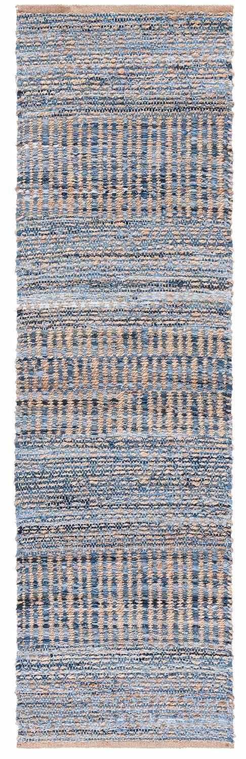 Cape Cod CAP353 Hand Woven Runner Rug - Natural/Blue - 2'3"x6' - Safavieh.