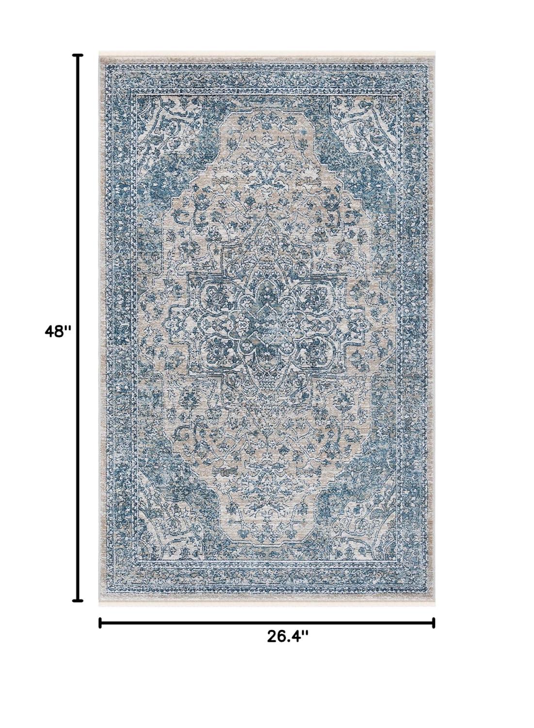 Victoria VIC910 Power Loomed Indoor Accent Rug - Blue/Grey - 2'2"x4' - Safavieh