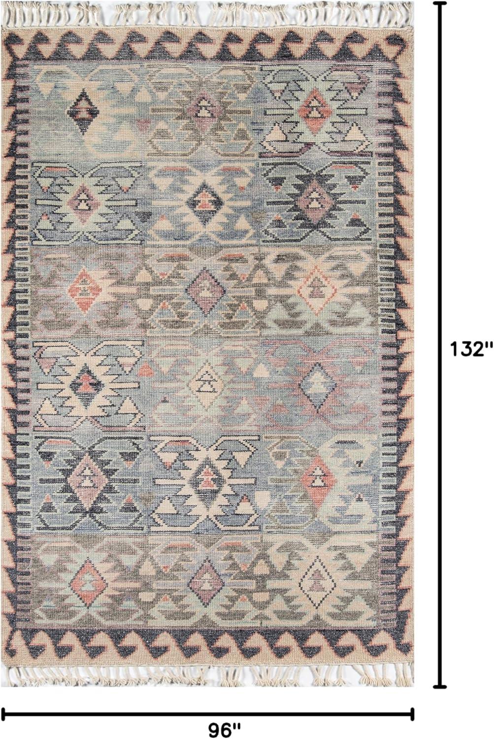 Momeni Nomad Wool Hand Knotted Blue Area Rug 8' X 11'