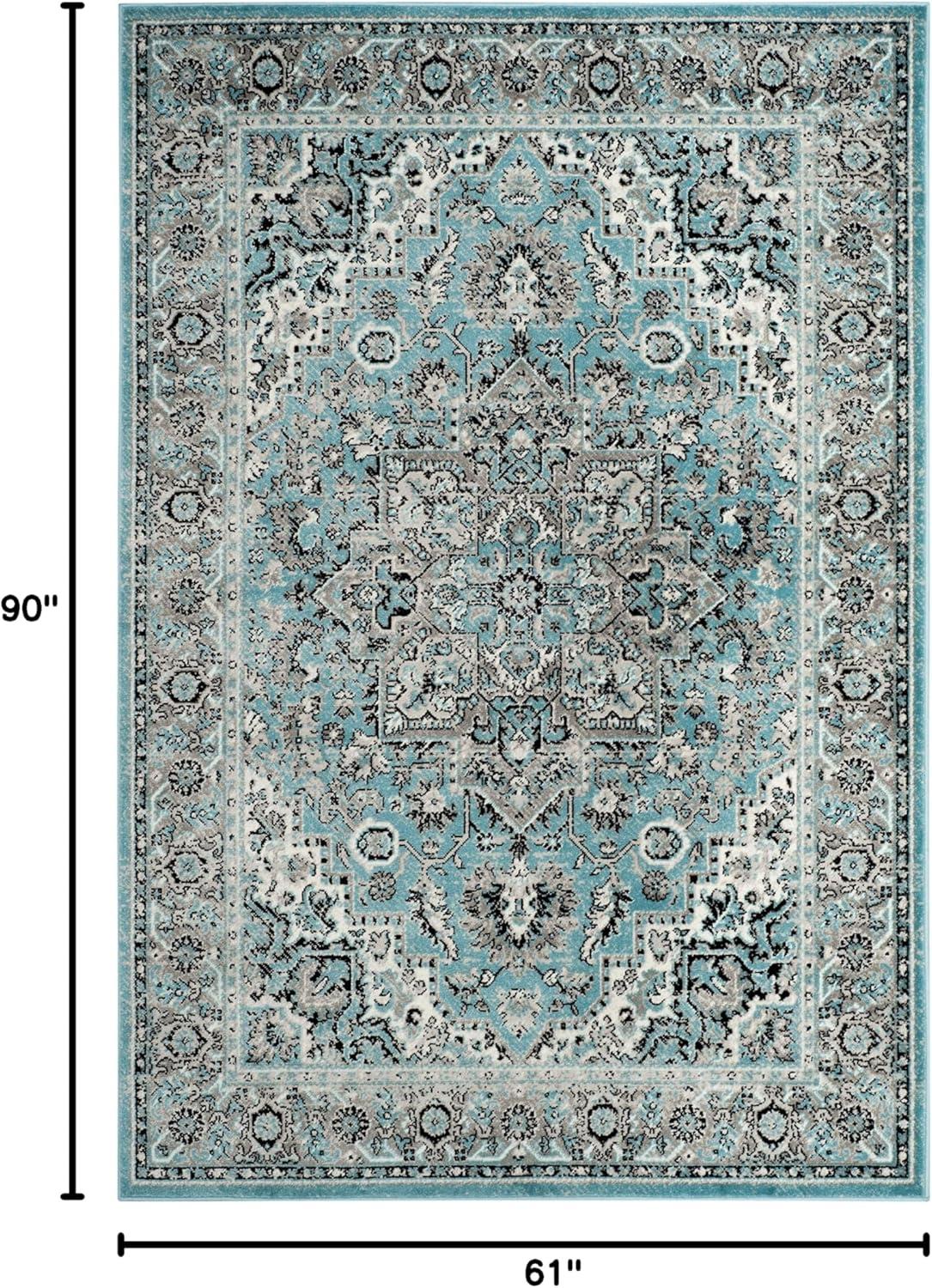 Skyler SKY126 Power Loomed Indoor Area Rug - Blue/Ivory - 5'1"x7'6" - Safavieh