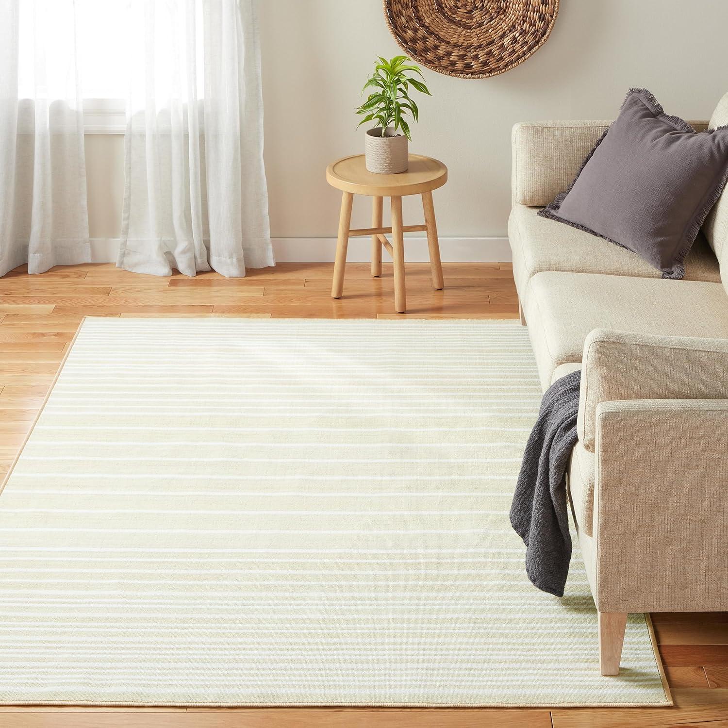 Town & Country Basic Layne Everwash Non-Slip Backing Area Rug Cream/Beige