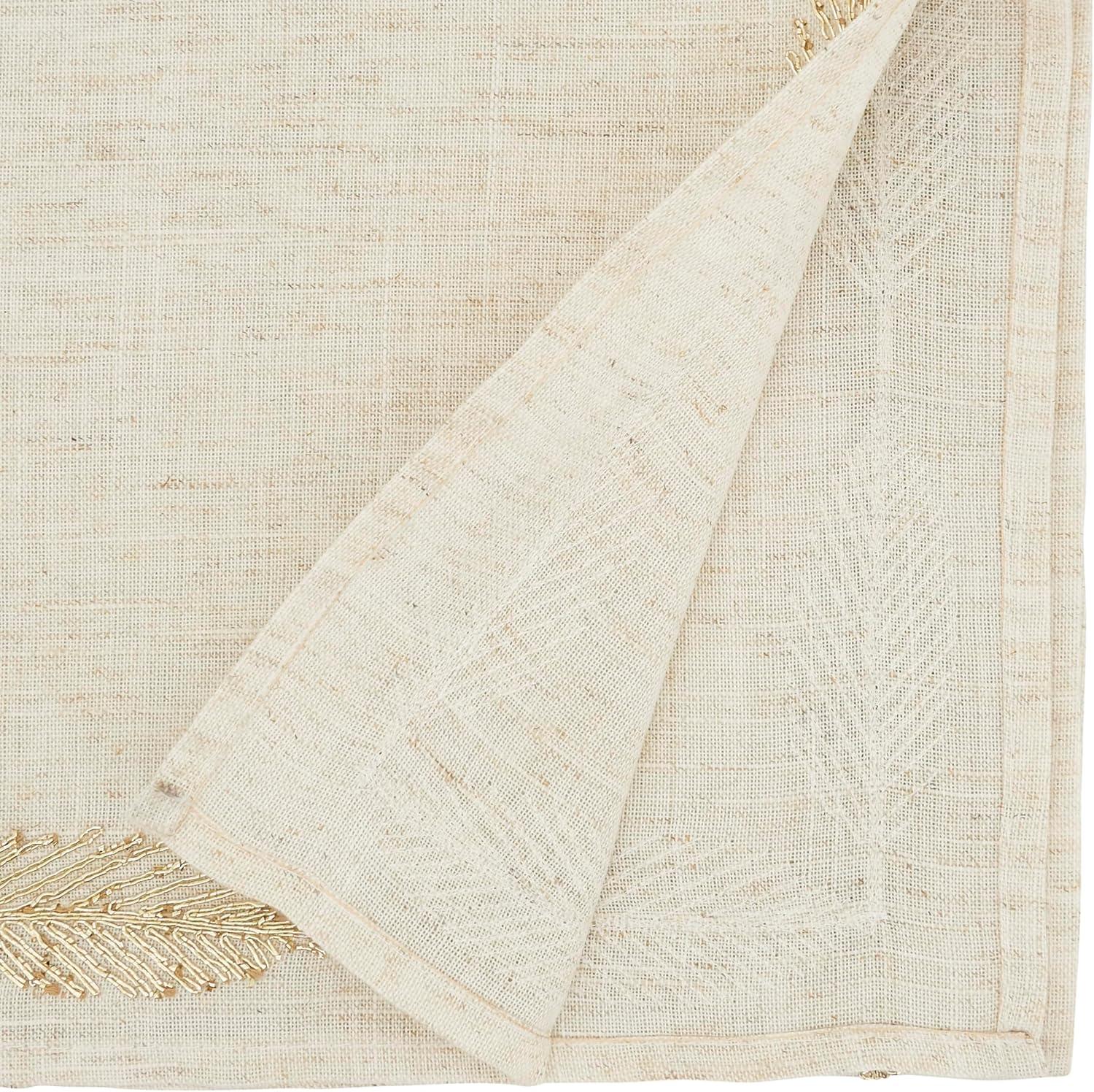 Saro Lifestyle Intricate Leaf Pattern Embroidered Table Runner