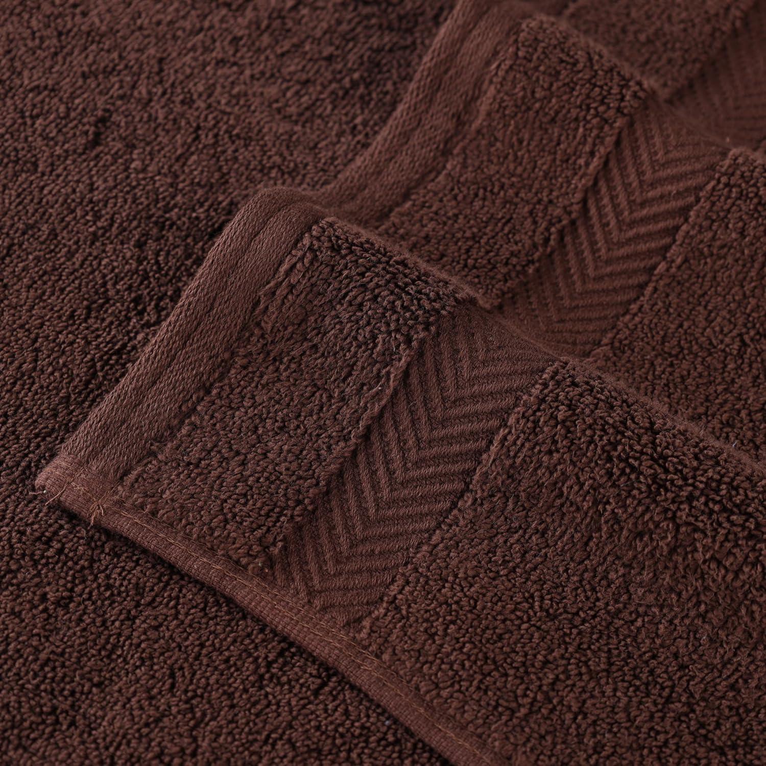 Superior Zero Twist Cotton 12 Piece Assorted Towel Set, Espresso