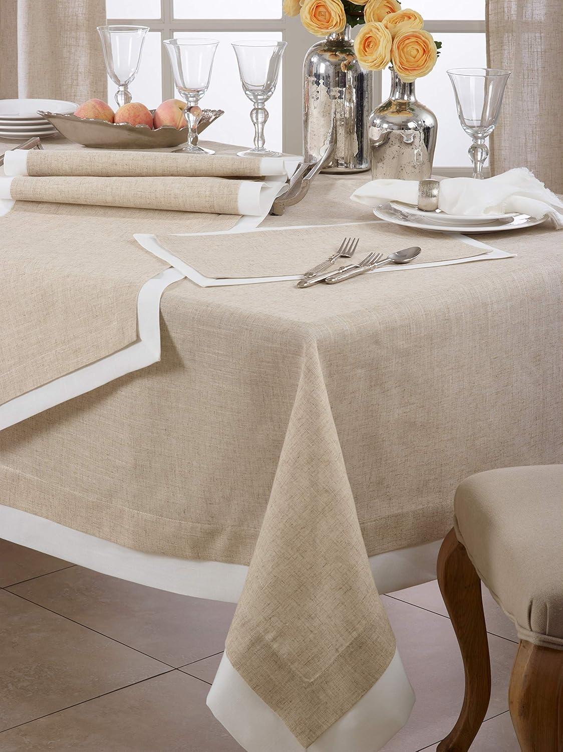 Natural Linen Blend Double Layer Placemats, Set of 4