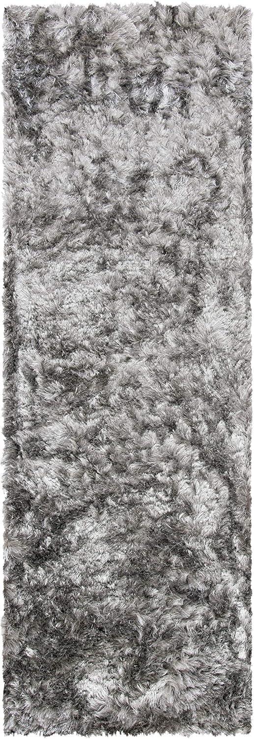 Ocean Shag OCG101 Hand Tufted Indoor Runner Rug - 2'3"x10' - Silver - Safavieh