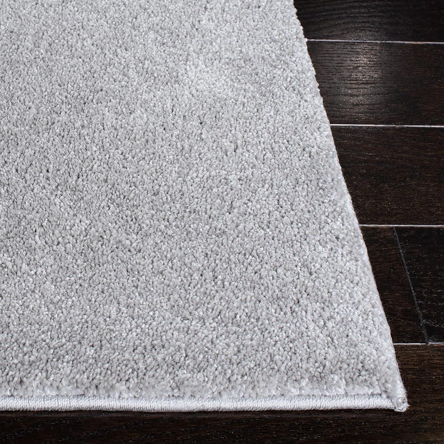 Light Grey Rectangular 8' x 10' Solid Synthetic Area Rug