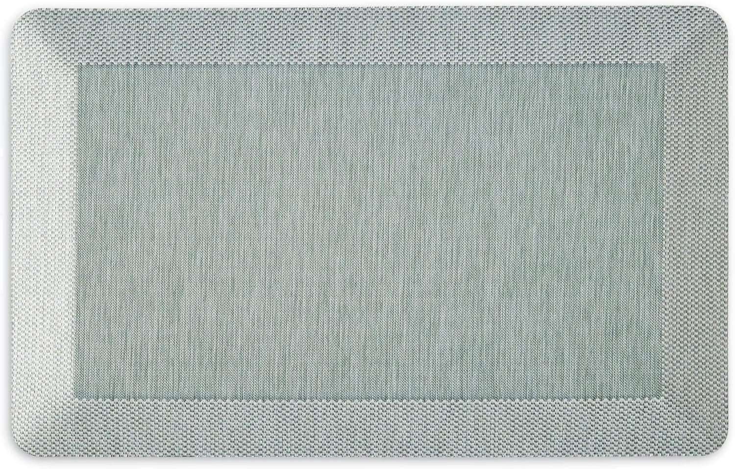 Mint Green Rectangular Memory Foam Anti-Fatigue Kitchen Mat