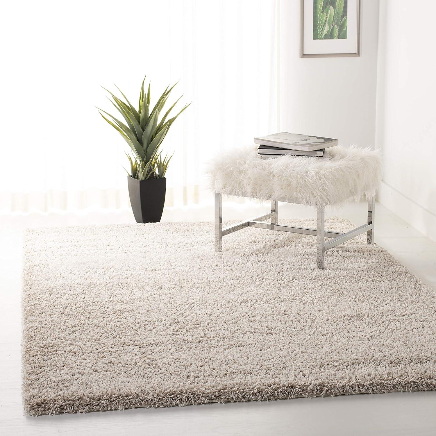 Shag SG151 Power Loomed Indoor Area Rug - Beige - 4'x6' - Safavieh.