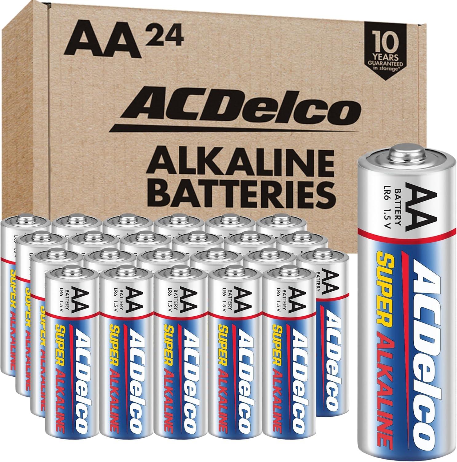 ACDelco AA Super Alkaline Batteries, 1.5 Volts, 24-Count