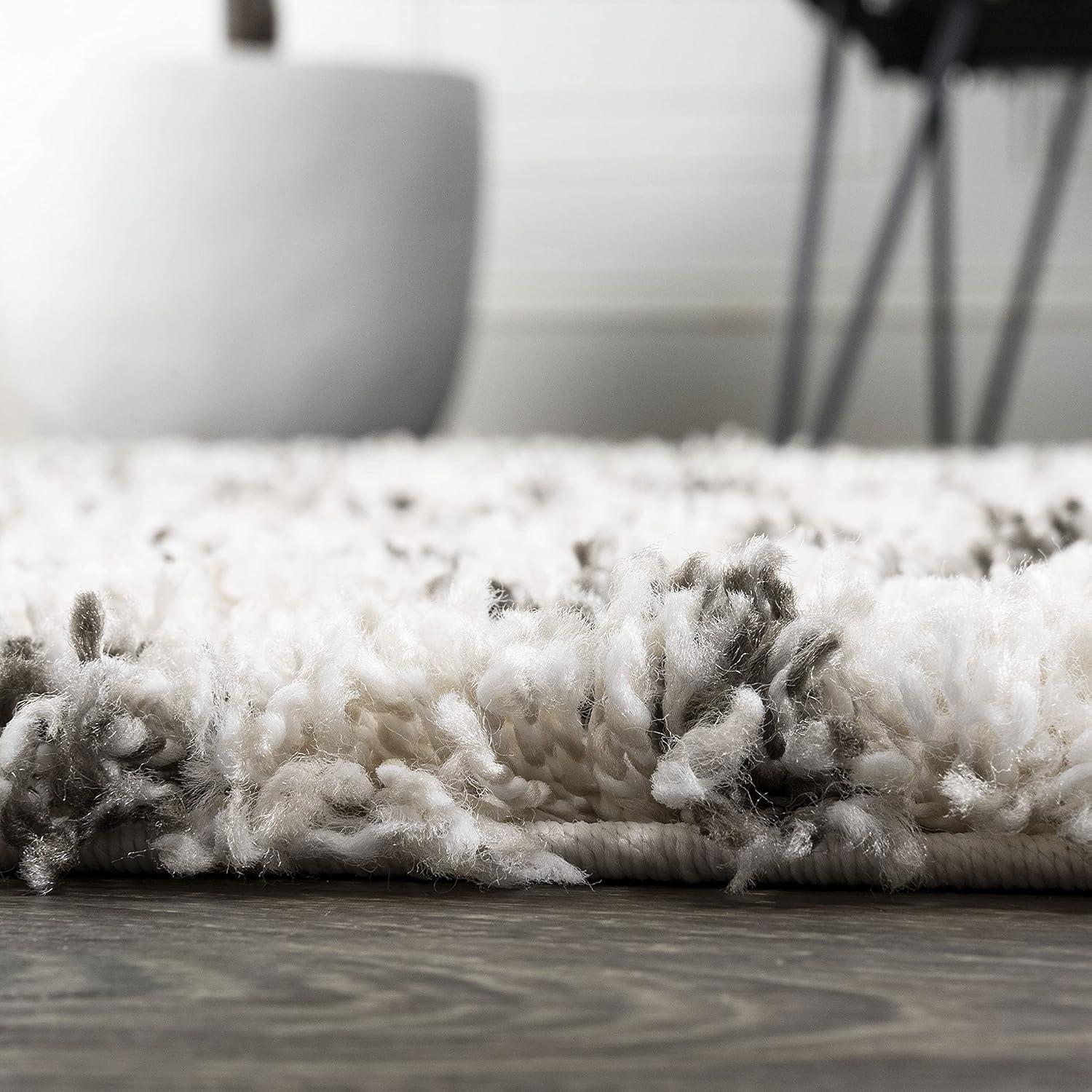8'x10' Algaida Moroccan Diamond Shag Area Rug, Beige/Dark Gray - JONATHAN Y