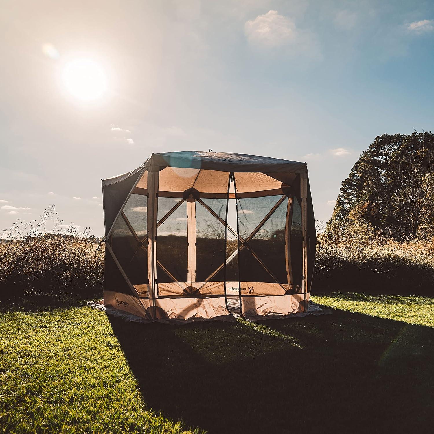 Desert Sand 5-Sided Pop-Up Portable Gazebo with Wind Panels