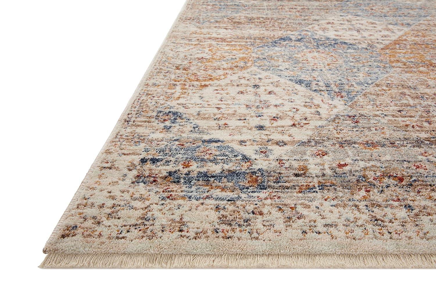 Loloi Rugs Sorrento Oriental Machine Made Power Loom Polyester Area Rug in Ivory